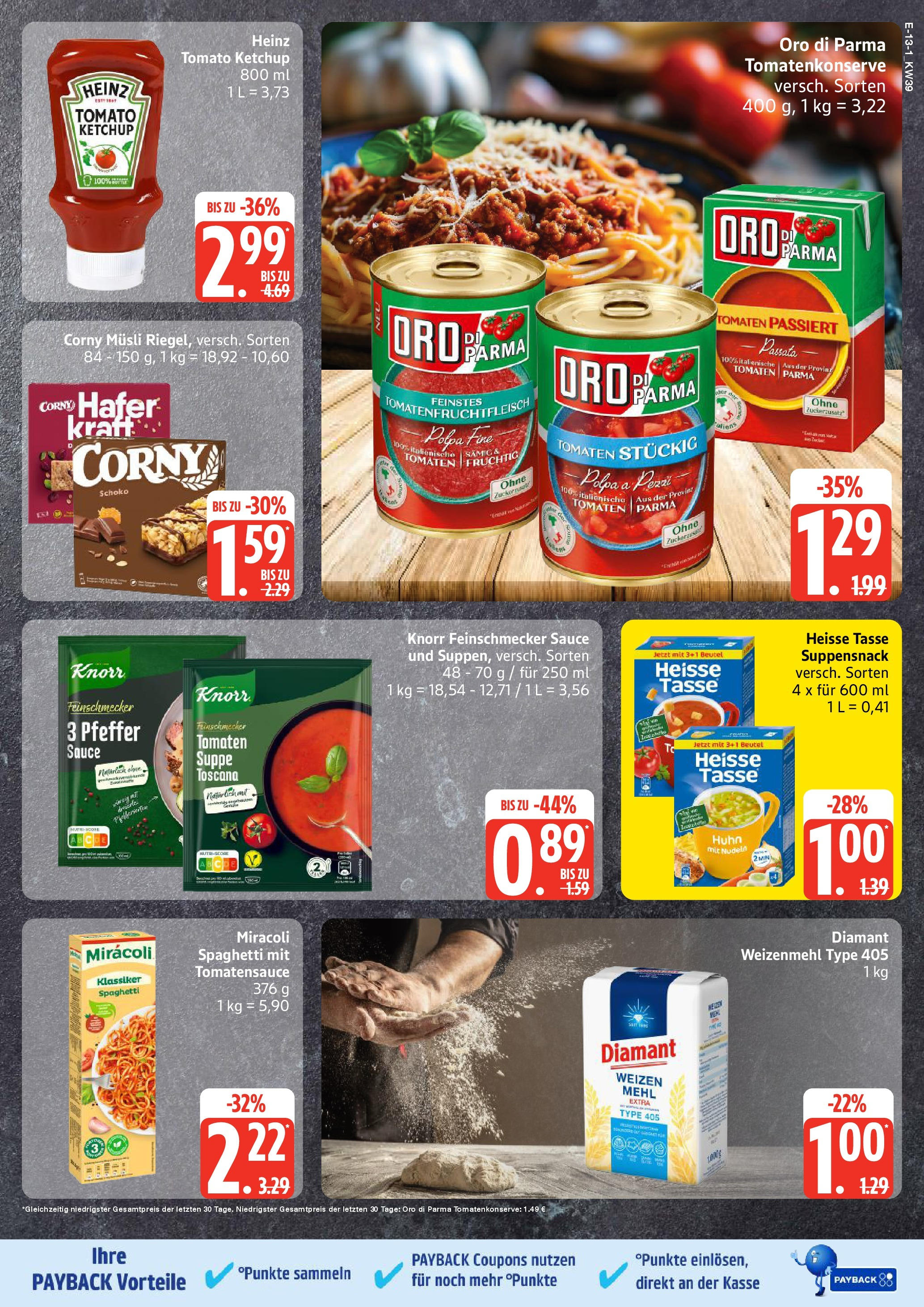 Edeka prospekt Neu Wulmstorf	 (ab 21.09.2025) » Angebote Online | Seite: 13 | Produkte: Mehl, Knorr, Oro di parma, Pfeffer
