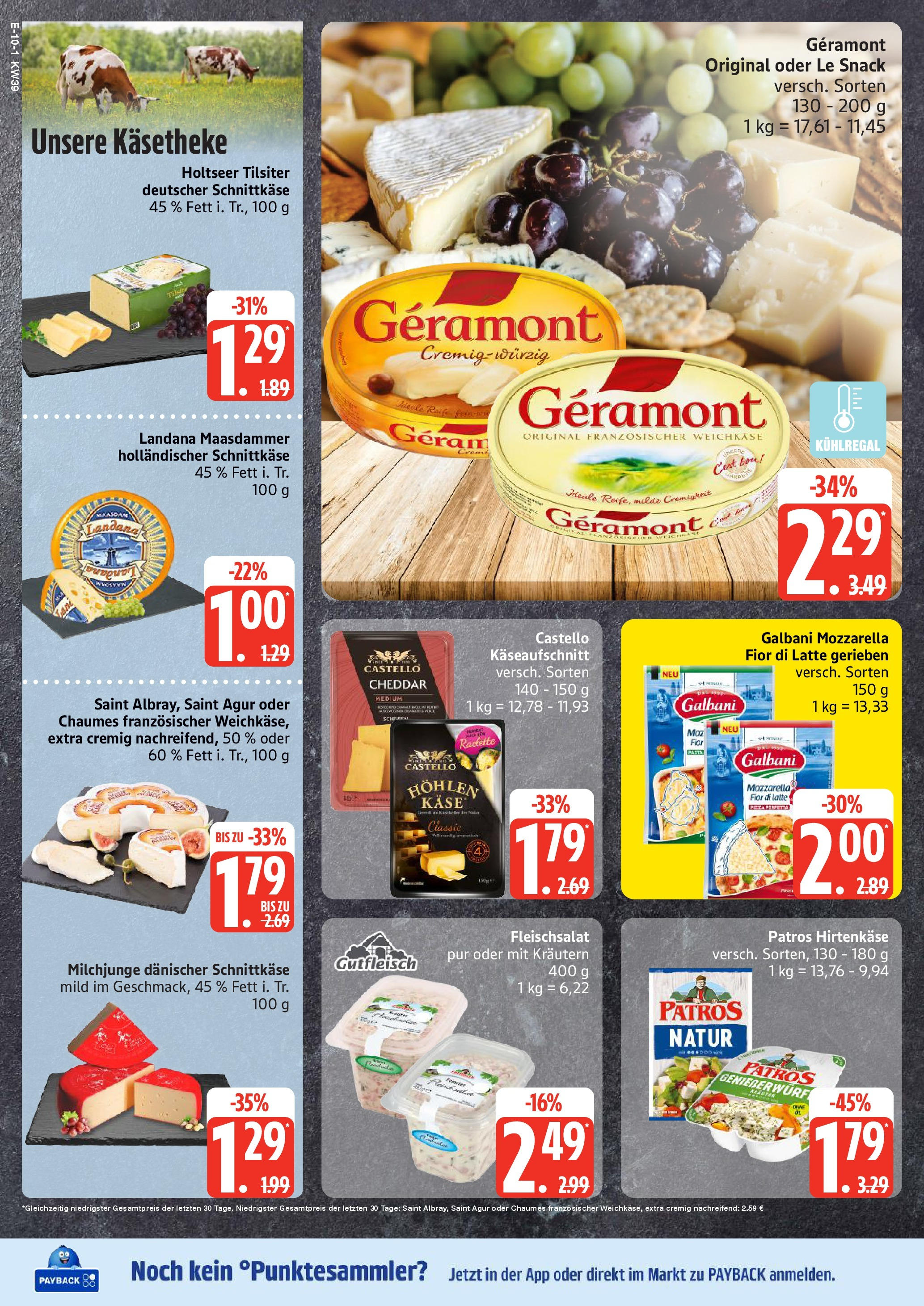 Edeka prospekt Neu Wulmstorf	 (ab 21.09.2025) » Angebote Online | Seite: 10 | Produkte: Käse, Mozzarella, Patros, Raclette