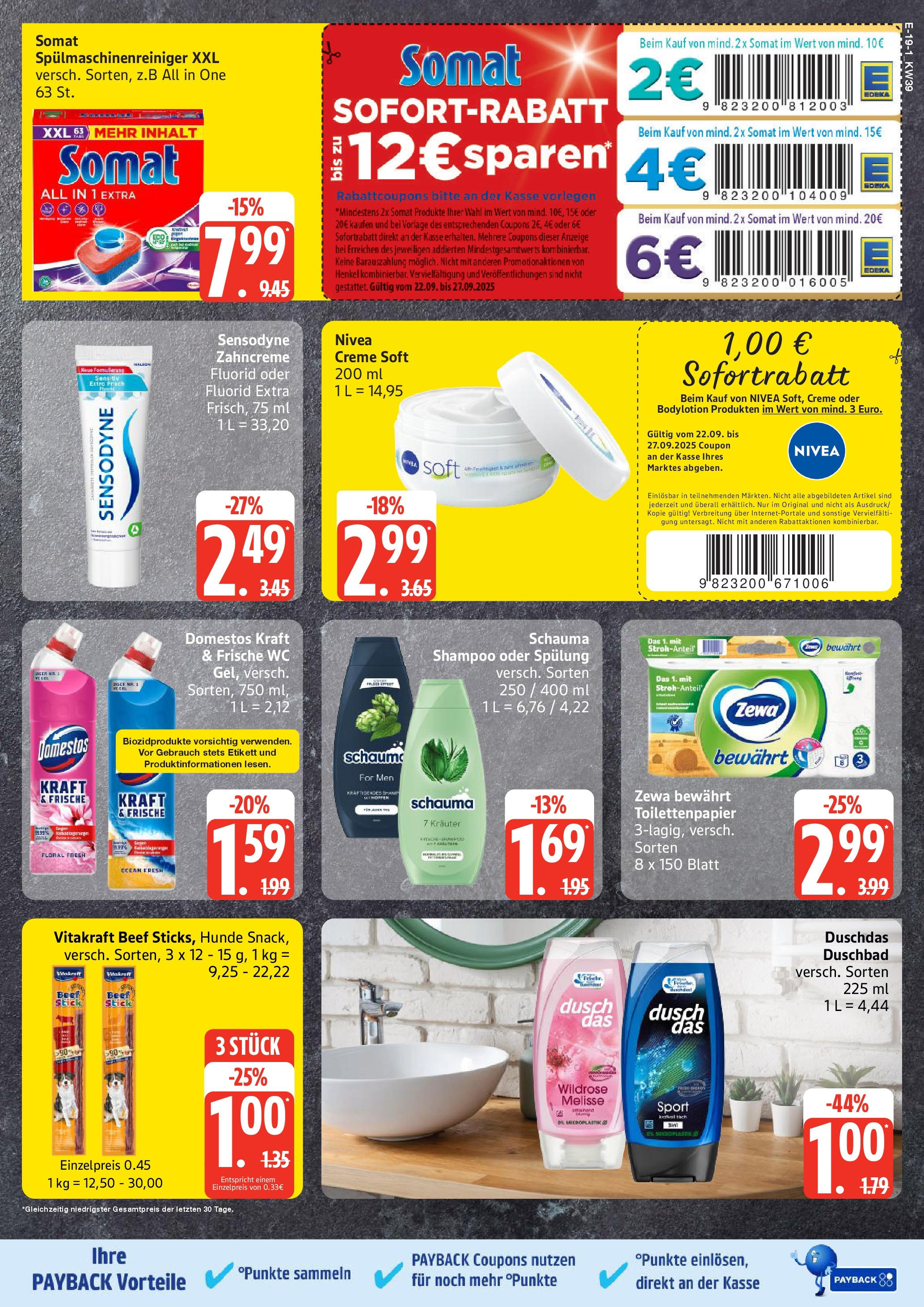 Edeka prospekt Neu Wulmstorf	 (ab 21.09.2025) » Angebote Online | Seite: 19 | Produkte: Schauma shampoo, Shampoo, Duschdas, Shower Gel