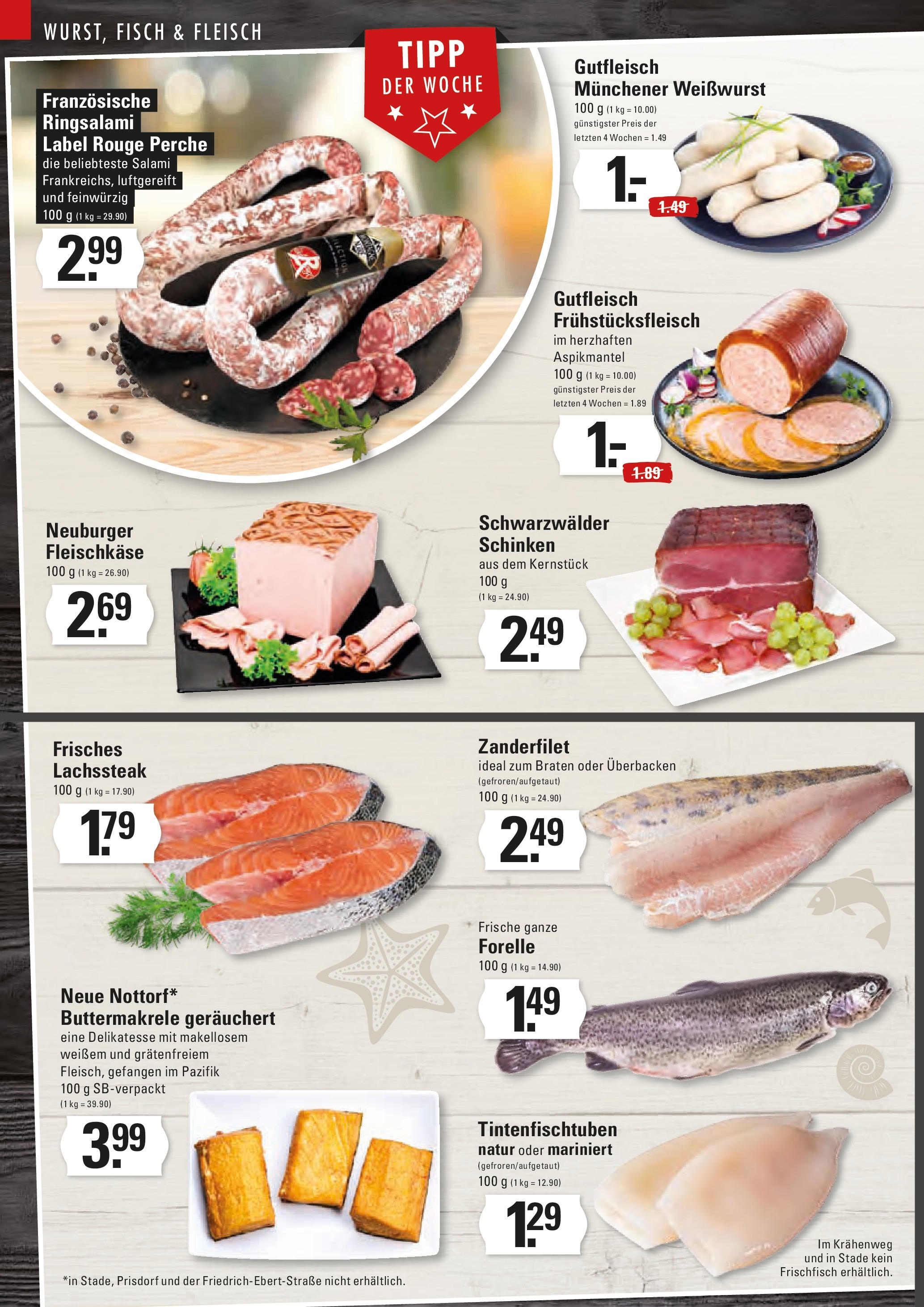 Edeka prospekt Stade	 (ab 21.09.2025) » Angebote Online | Seite: 4 | Produkte: Weißwurst, Fisch, Steak, Fleisch