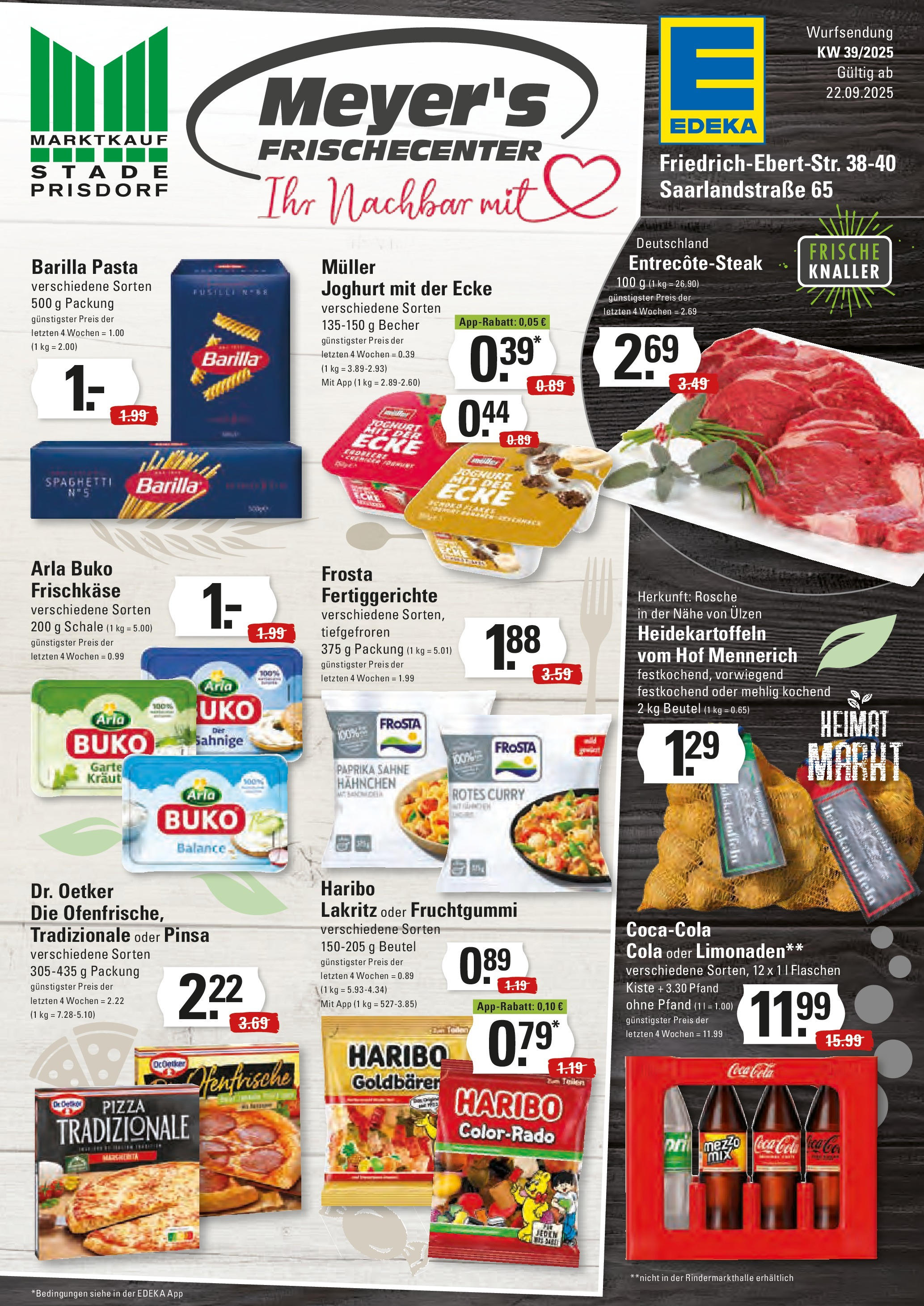Edeka prospekt Stade	 (ab 21.09.2025) » Angebote Online | Seite: 1 | Produkte: Haribo, Frosta, Arla buko, Pizza