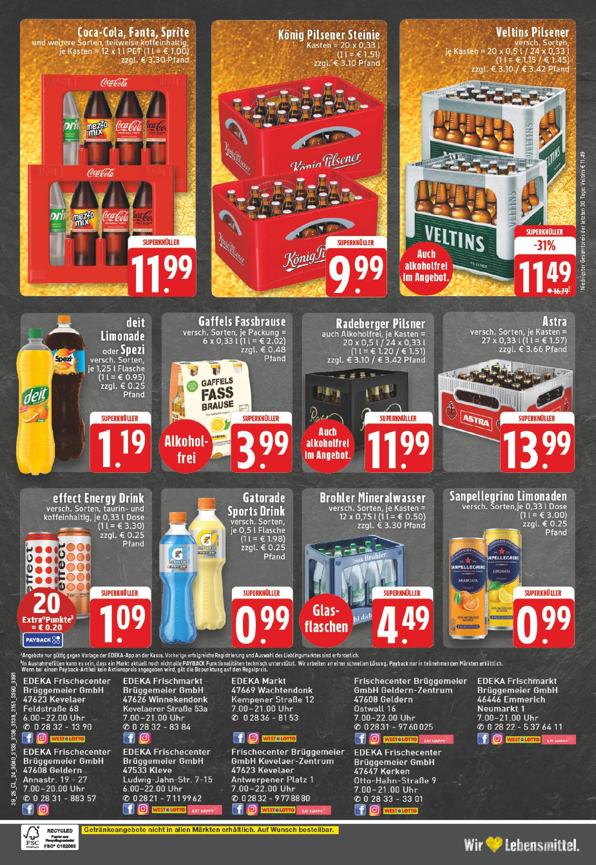 Edeka prospekt Kevelaer	 (ab 21.09.2025) » Angebote Online | Seite: 24 | Produkte: Cola, Limonade, Mineralwasser, Fassbrause