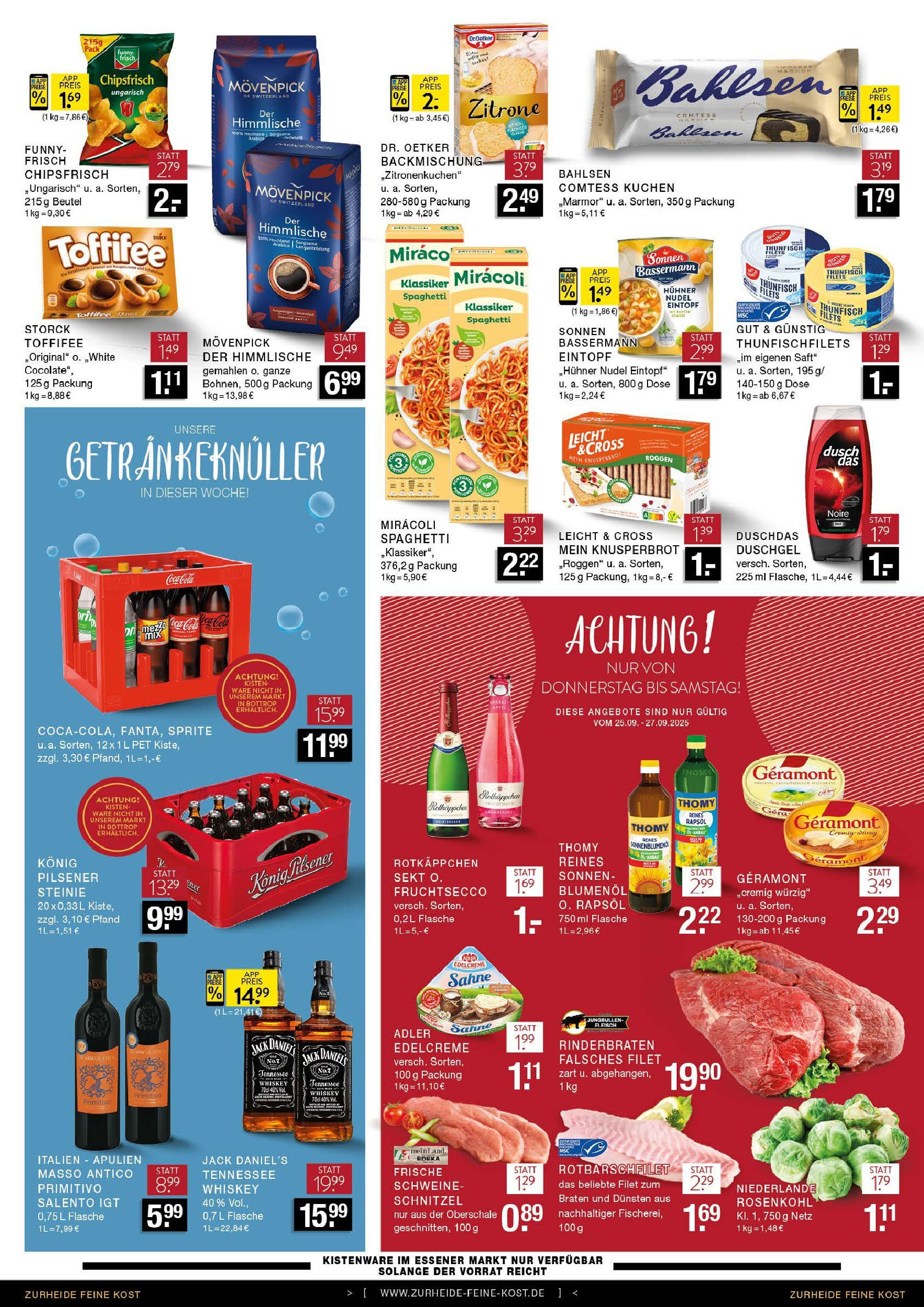 Edeka prospekt Oberhausen	 (ab 12.09.2025) » Angebote Online | Seite: 6 | Produkte: Rotkappchen sekt, Jack Daniel's, Schnitzel, Duschdas