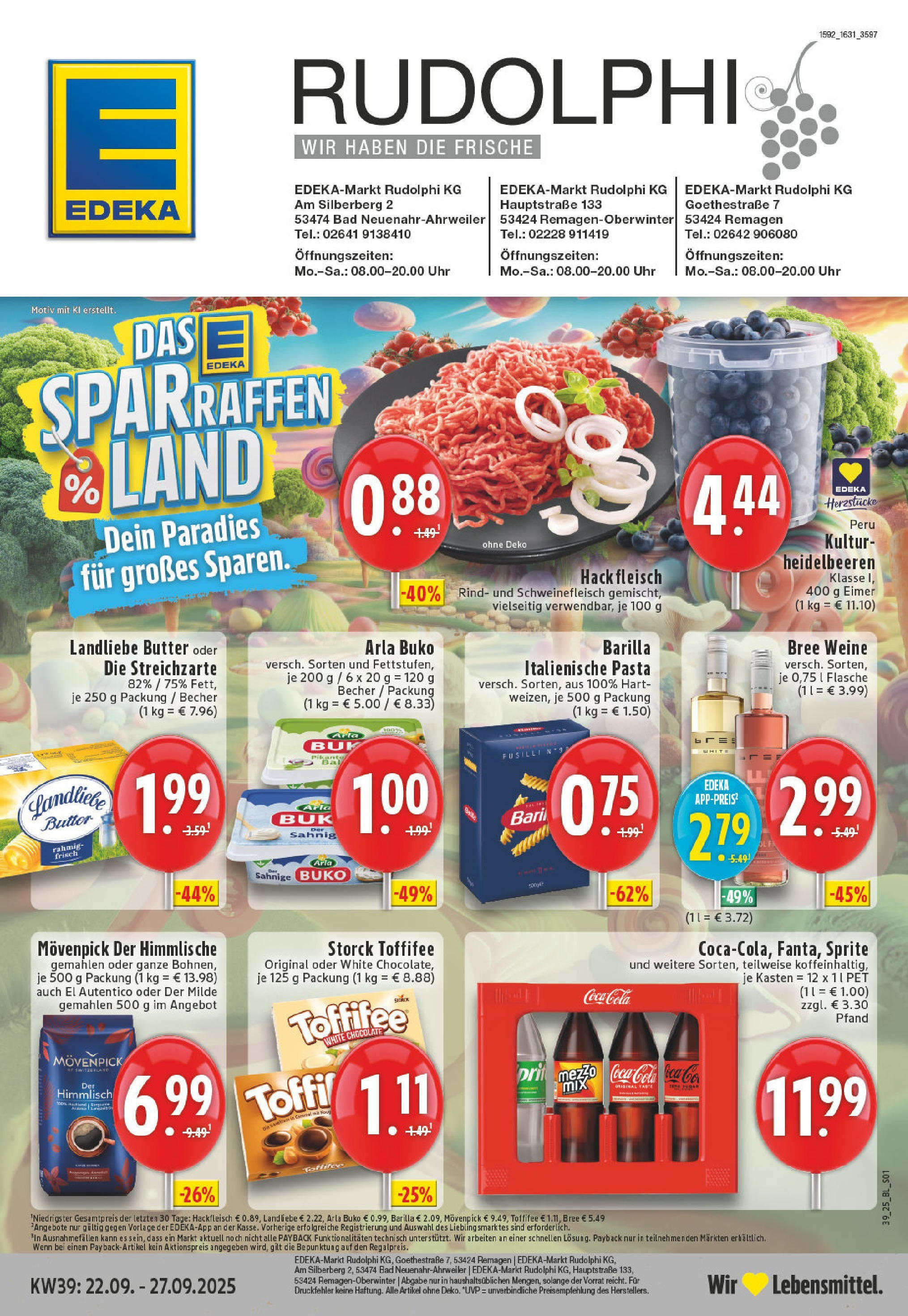 Edeka prospekt Bad Neuenahr - Ahrweiler	 (ab 21.09.2025) » Angebote Online | Seite: 1 | Produkte: Coca cola, Sprite, Bad, Fleisch
