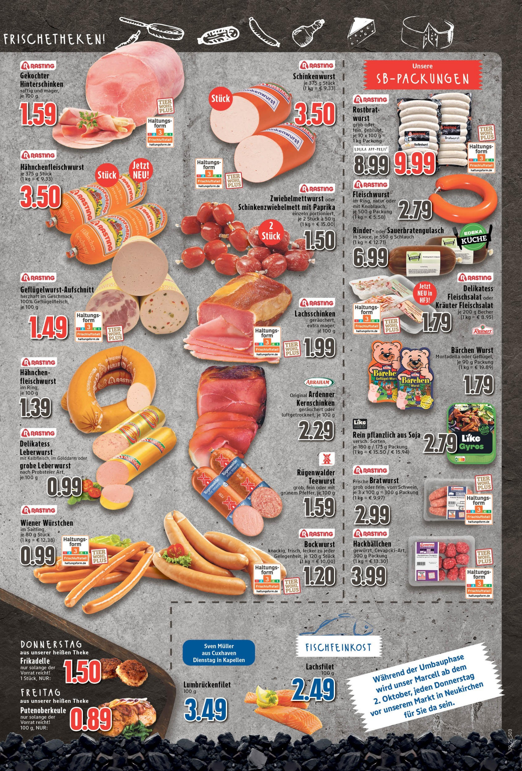 Edeka prospekt Neukirchen-Vluyn	 (ab 21.09.2025) » Angebote Online | Seite: 3 | Produkte: Hahnchen, Wiener wurstchen, Theke, Like meat