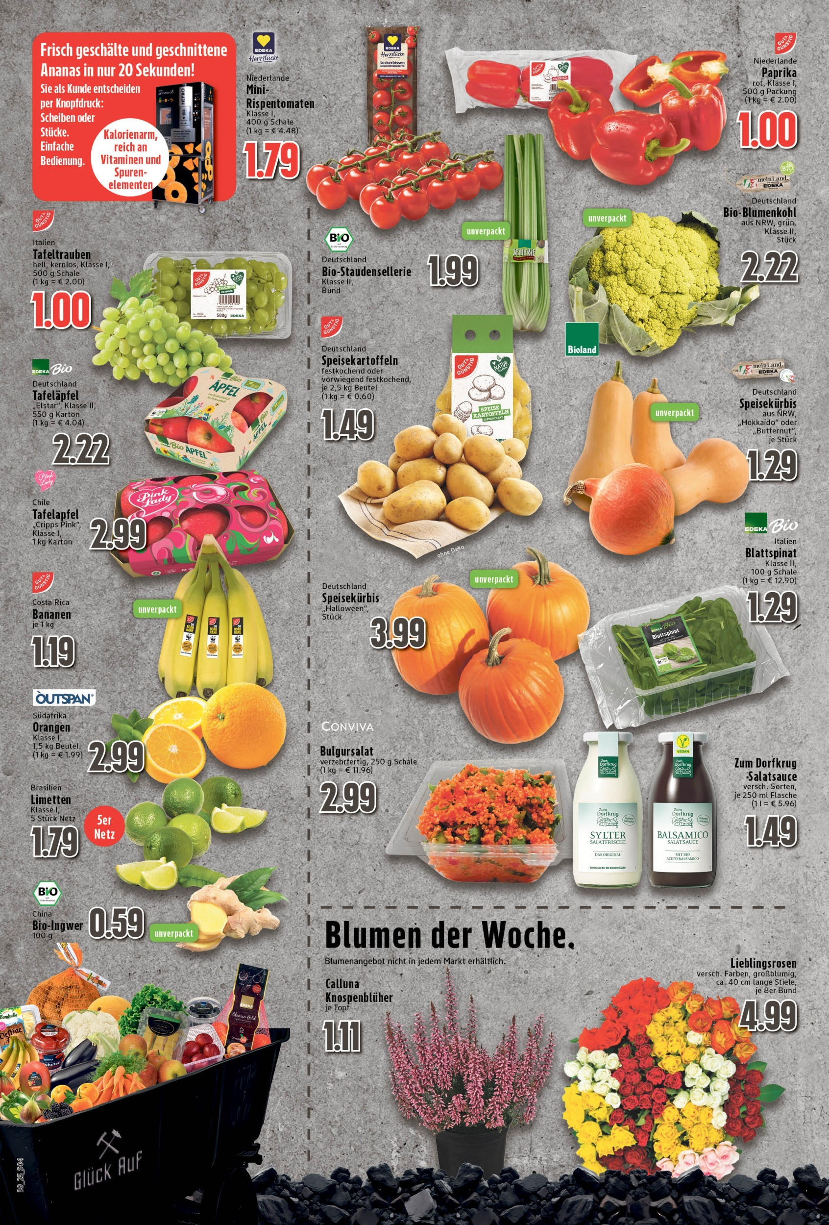 Edeka prospekt Neukirchen-Vluyn	 (ab 21.09.2025) » Angebote Online | Seite: 4 | Produkte: Limetten, Blumen, Äpfel, Ananas