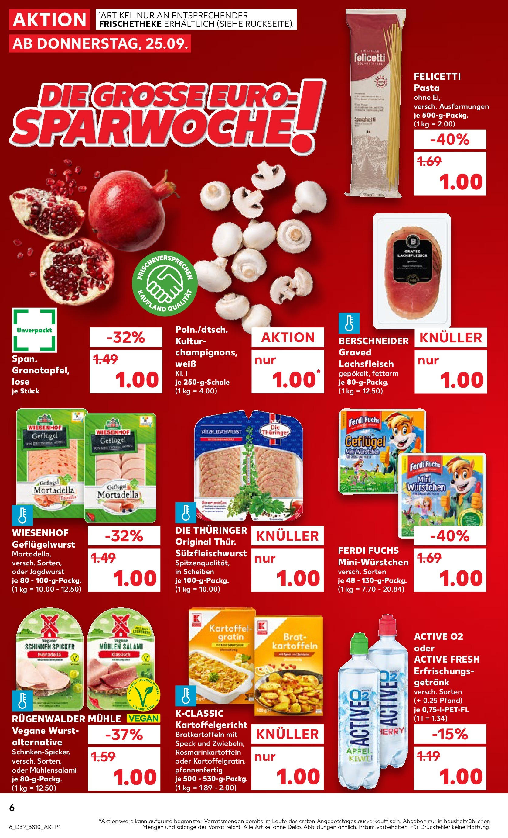 Prospekt Kaufland ab 24.09.2025 » Angebote Online zum Blättern | Seite: 6 | Produkte: Äpfel, Wurst, Pasta, Salami