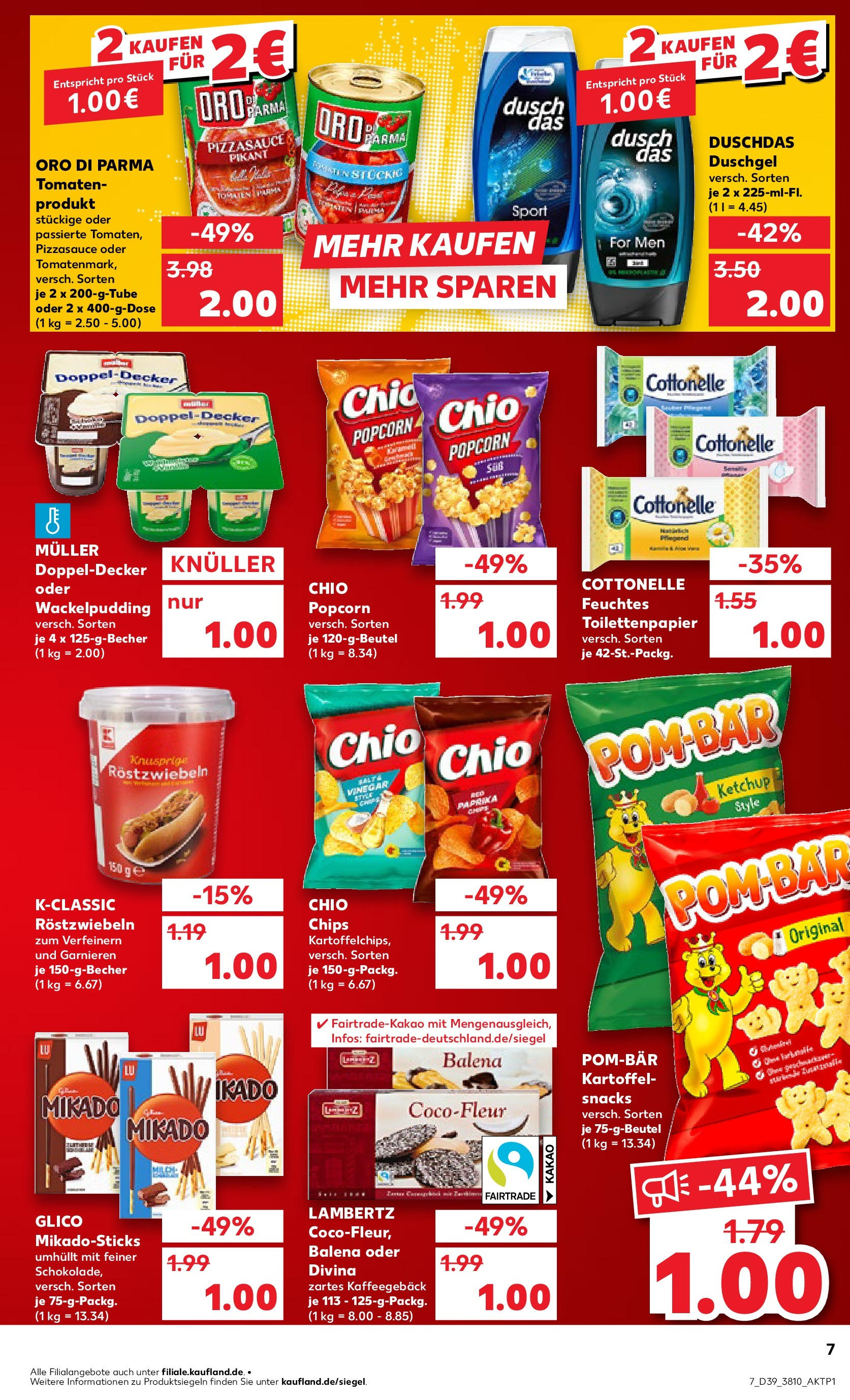 Prospekt Kaufland ab 24.09.2025 » Angebote Online zum Blättern | Seite: 7 | Produkte: Schokolade, POM-BÄR, Duschgel, Paprika
