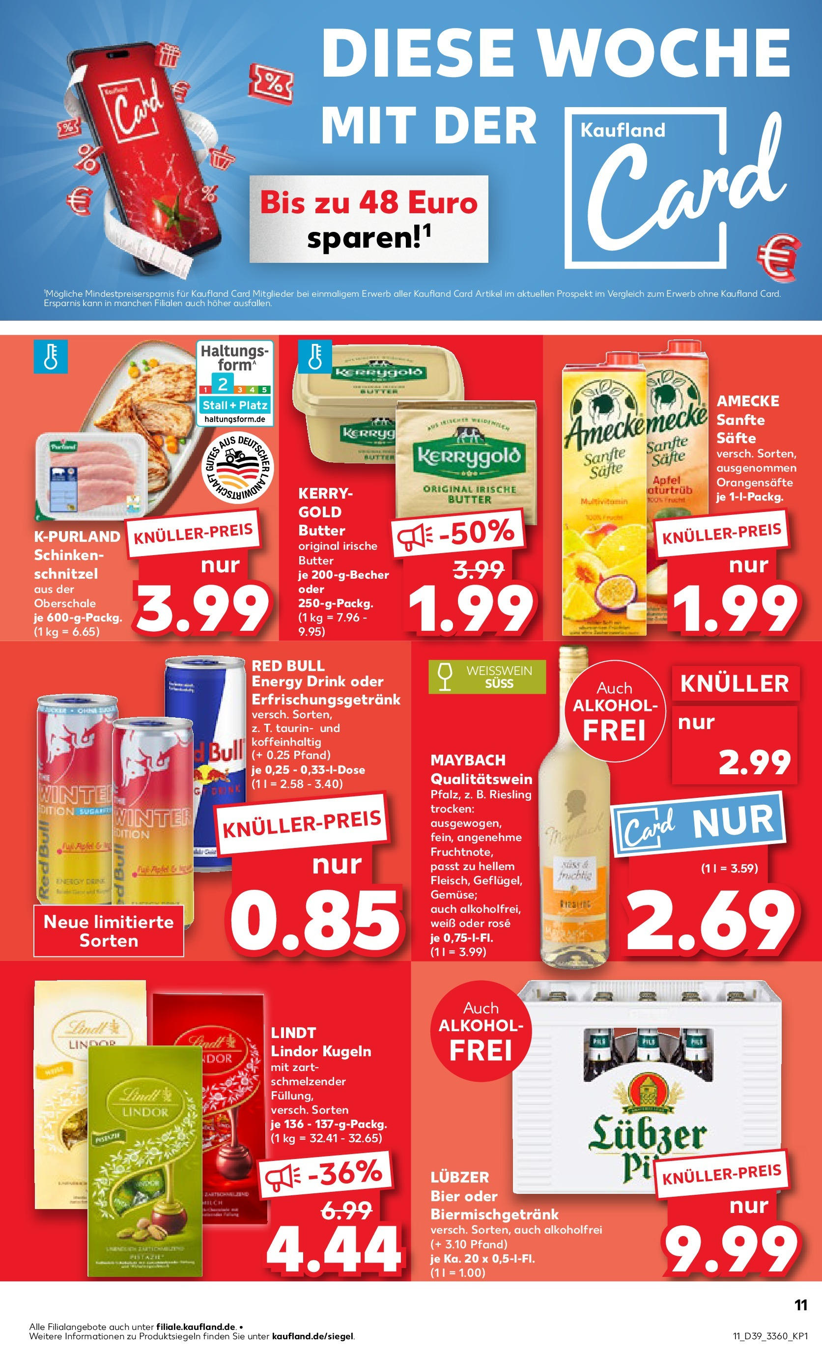 Prospekt Kaufland ab 25.09.2025 » Angebote Online zum Blättern | Seite: 11 | Produkte: Milch, Energy, Bier, Schnitzel