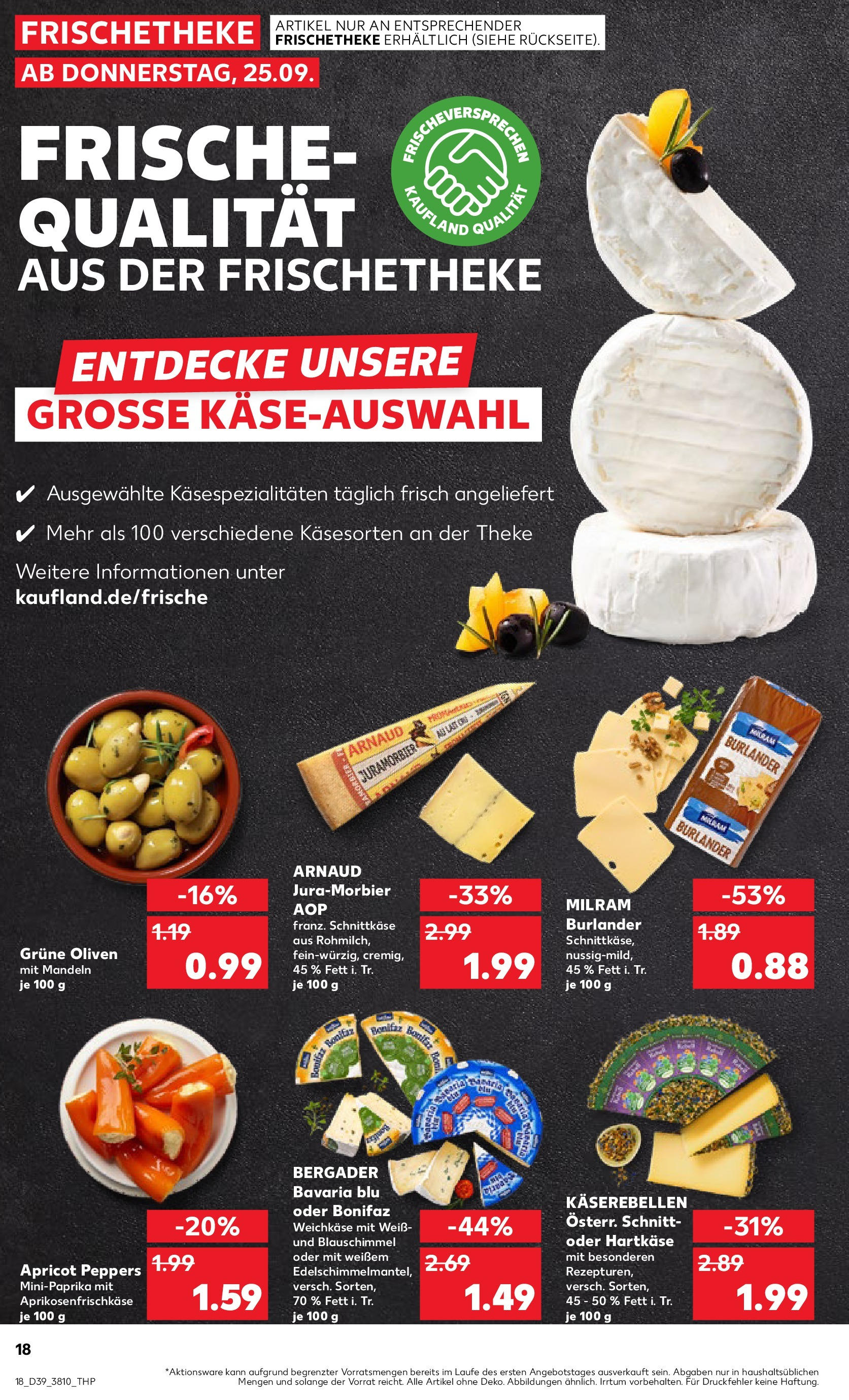 Prospekt Kaufland ab 24.09.2025 » Angebote Online zum Blättern | Seite: 18 | Produkte: Theke, Mandeln, Milram