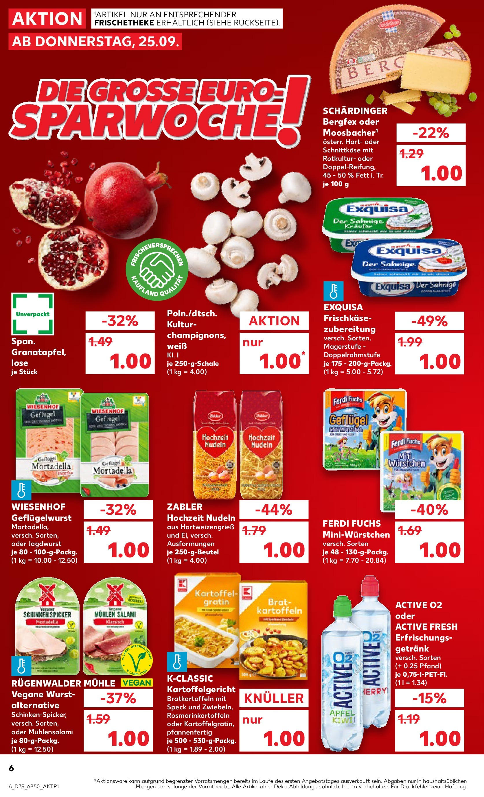Prospekt Kaufland ab 24.09.2025 » Angebote Online zum Blättern | Seite: 6 | Produkte: Exquisa, Wurst, Salami, Nudeln