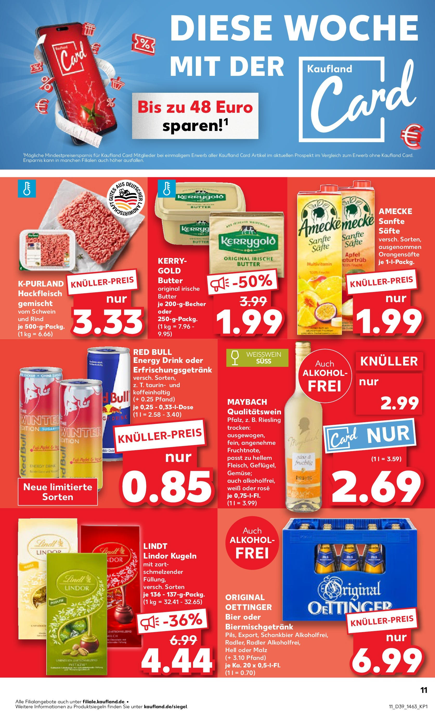 Prospekt Kaufland ab 24.09.2025 » Angebote Online zum Blättern | Seite: 11 | Produkte: Butter, Äpfel, Oettinger, Radler