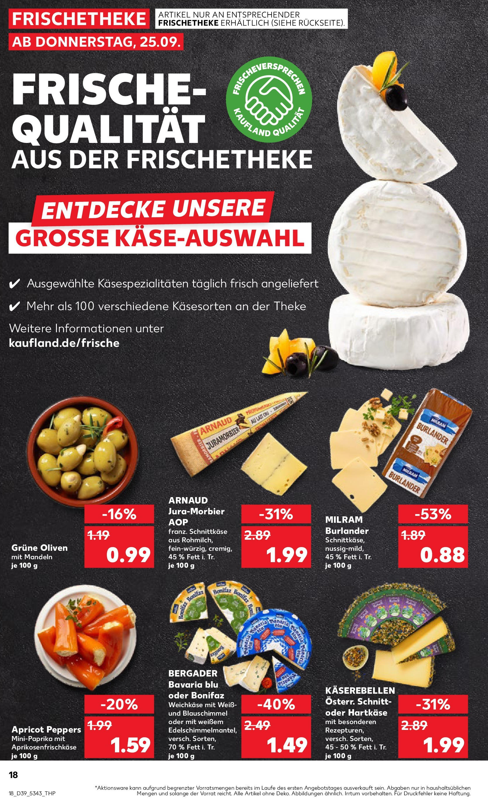 Prospekt Kaufland ab 24.09.2025 » Angebote Online zum Blättern | Seite: 18 | Produkte: Theke, Mandeln, Milram