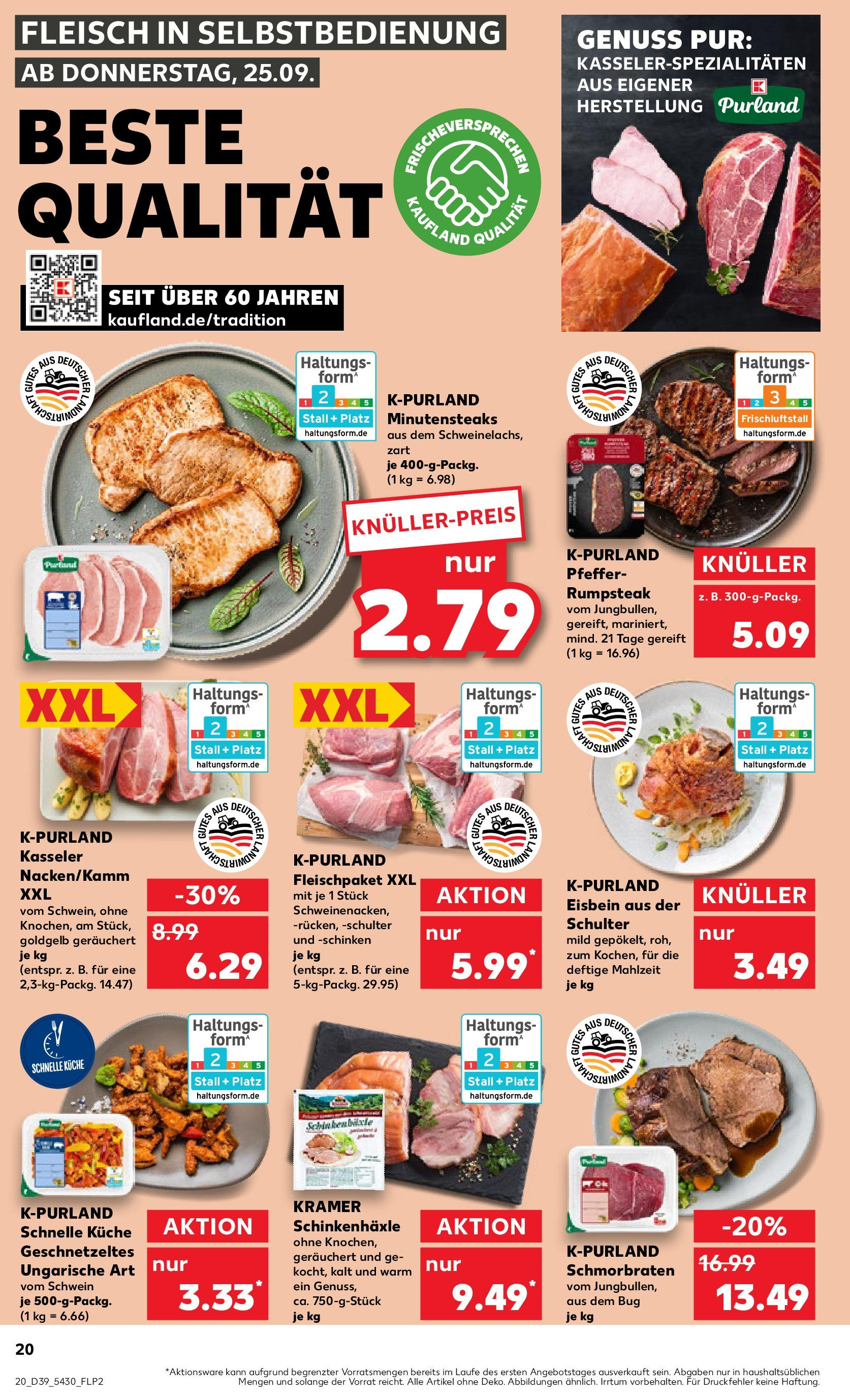 Prospekt Kaufland ab 24.09.2025 » Angebote Online zum Blättern | Seite: 20 | Produkte: Küche, Pfeffer, Schinken, Steak