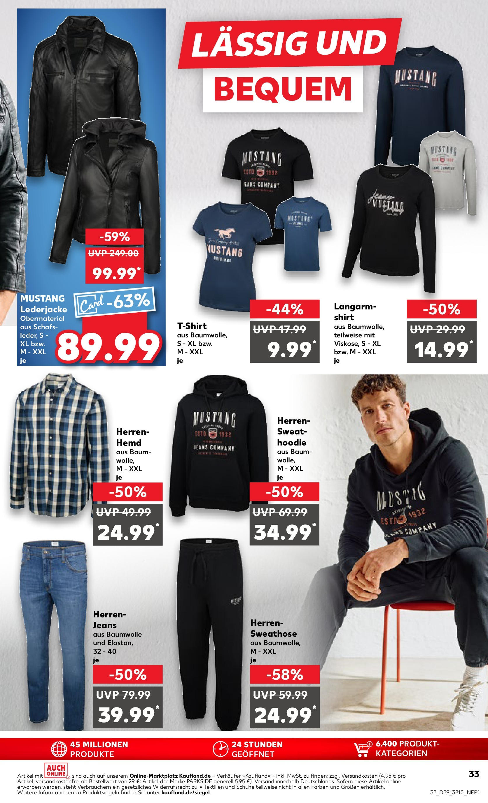 Prospekt Kaufland ab 24.09.2025 » Angebote Online zum Blättern | Seite: 33 | Produkte: Shirt, Sweathose, Hoodie, Jeans