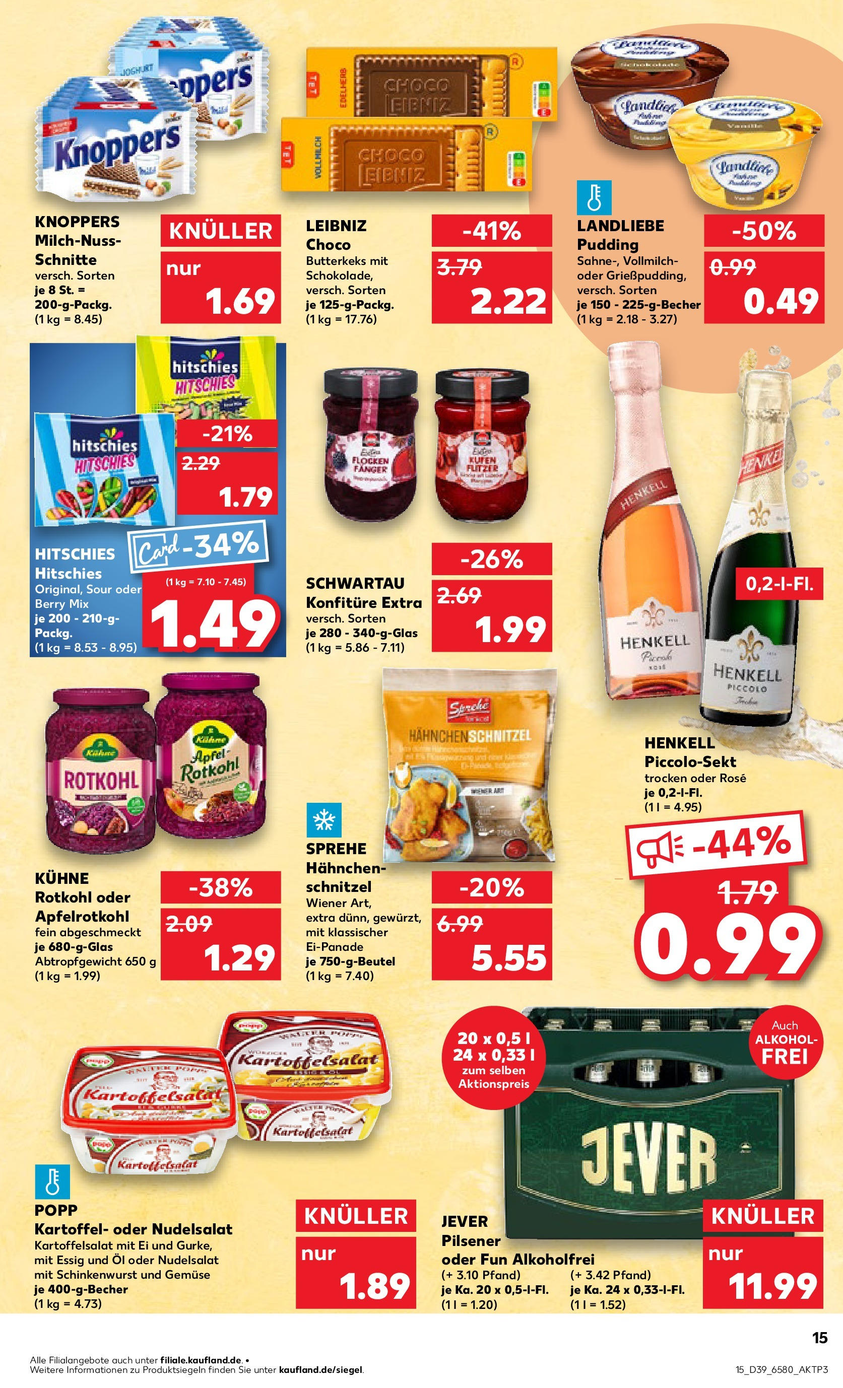 Prospekt Kaufland ab 24.09.2025 » Angebote Online zum Blättern | Seite: 15 | Produkte: Hahnchen, Gemüse, Jever, Knoppers