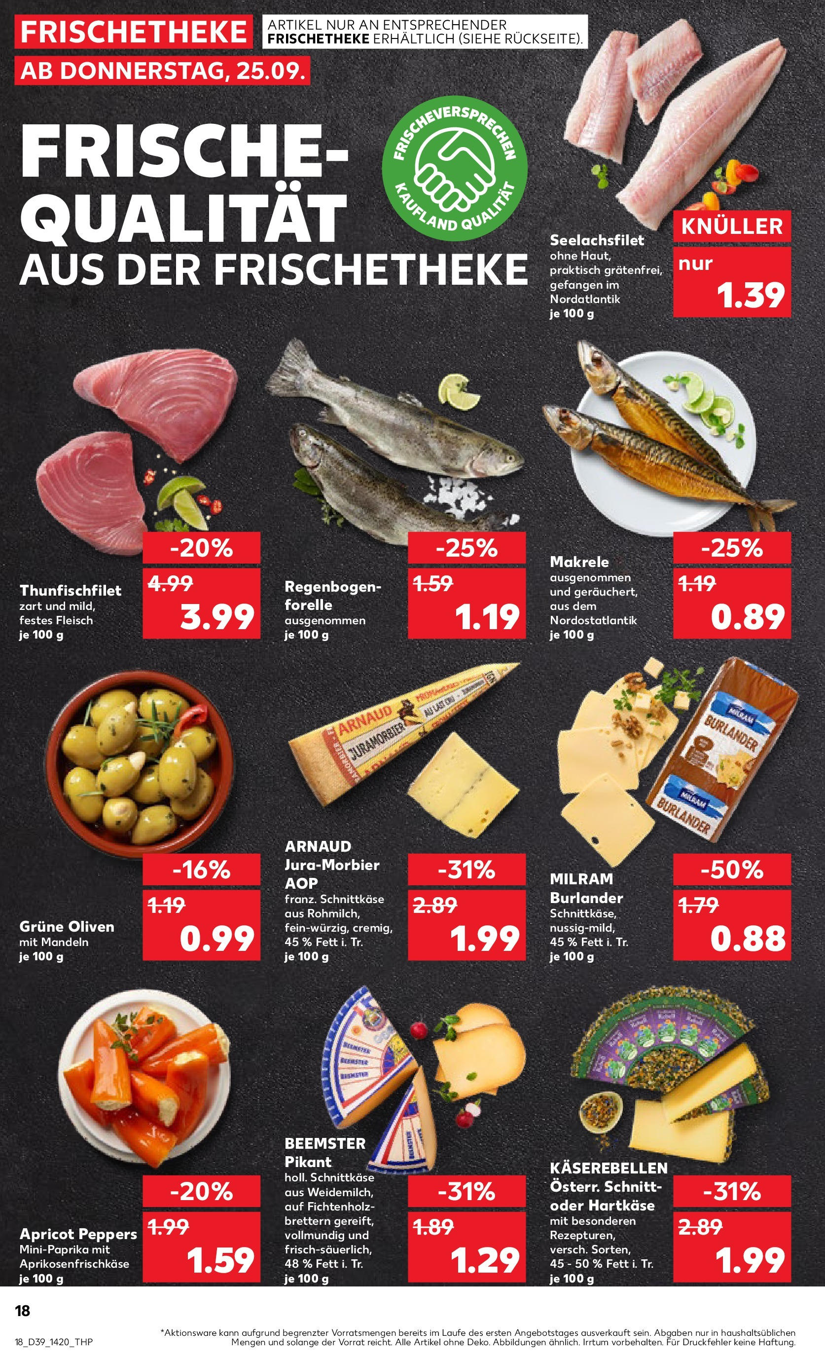 Prospekt Kaufland ab 24.09.2025 » Angebote Online zum Blättern | Seite: 18 | Produkte: Mandeln, Milram, Fleisch