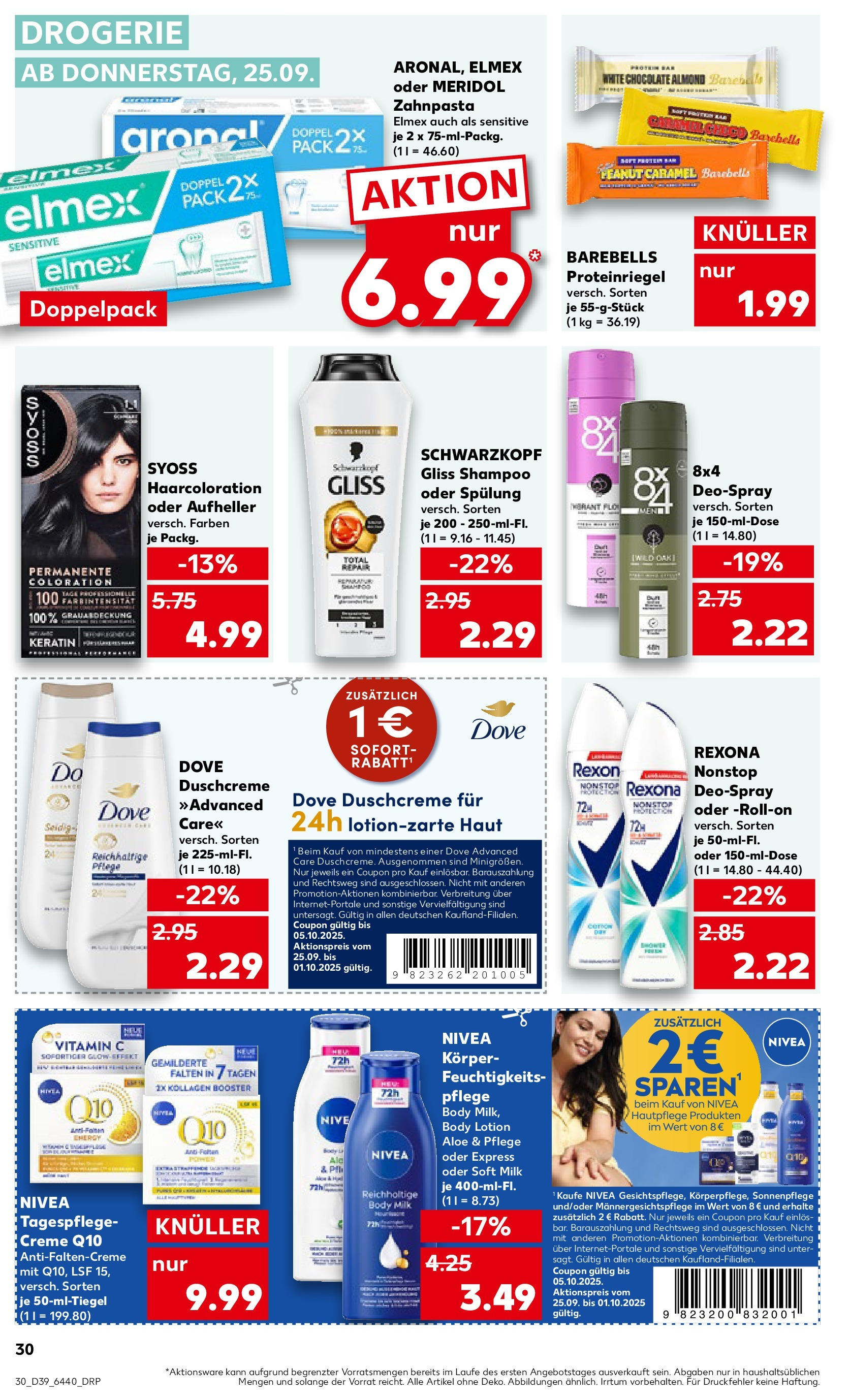 Prospekt Kaufland ab 24.09.2025 » Angebote Online zum Blättern | Seite: 30 | Produkte: Aufheller, Deodorant, Deospray, Body Milk