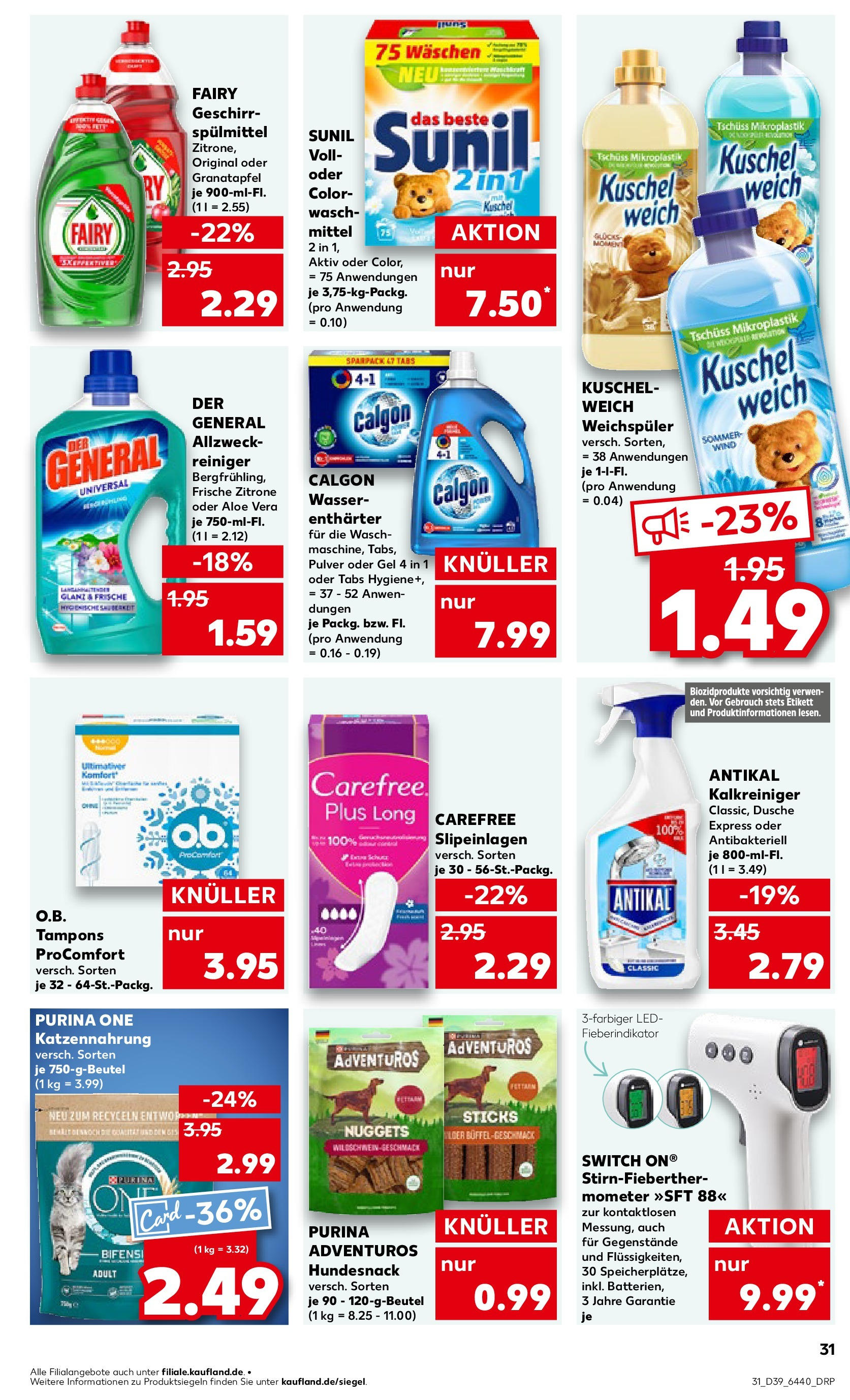 Prospekt Kaufland ab 24.09.2025 » Angebote Online zum Blättern | Seite: 31 | Produkte: Purina one, Thermometer, Wasser, Zitrone