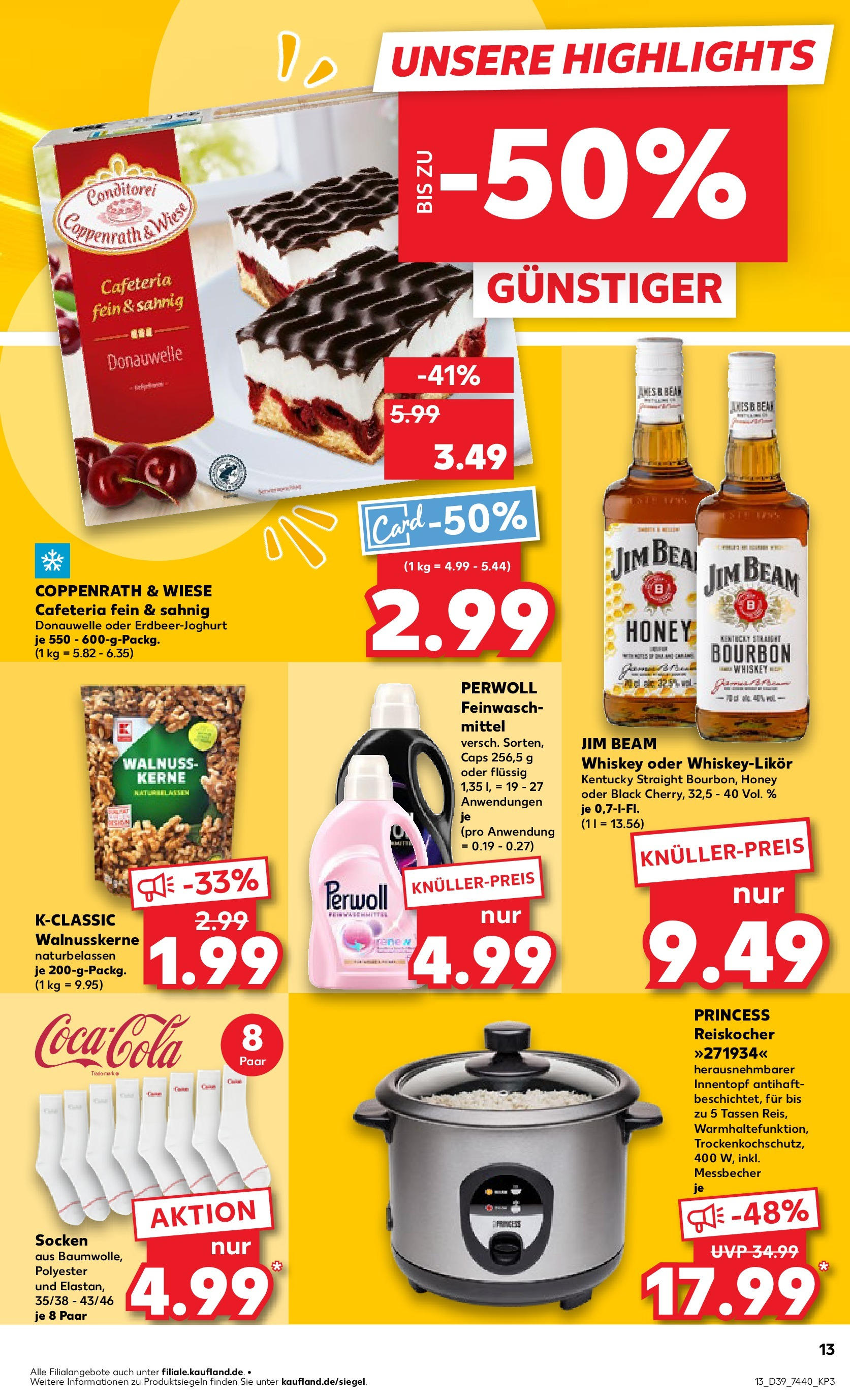 Prospekt Kaufland ab 24.09.2025 » Angebote Online zum Blättern | Seite: 13 | Produkte: Jim beam, Perwoll, Socken, Whiskey