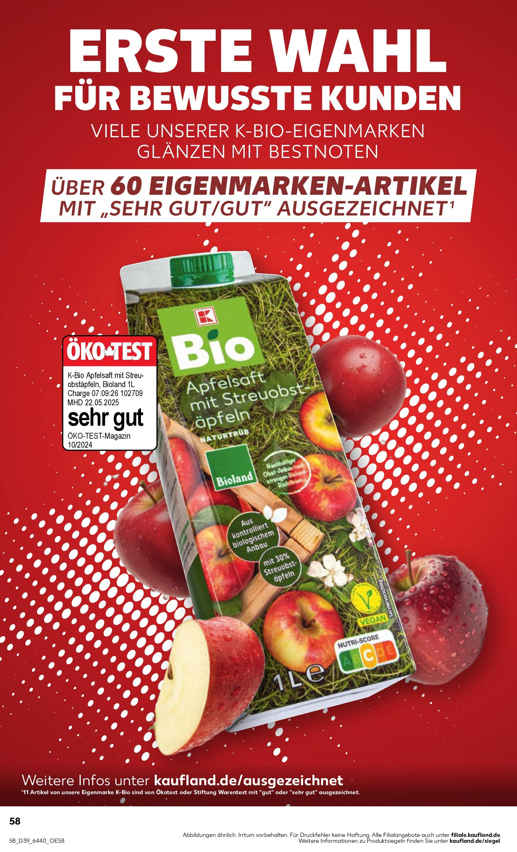 Prospekt Kaufland ab 24.09.2025 » Angebote Online zum Blättern | Seite: 58 | Produkte: Apfelsaft, Apple