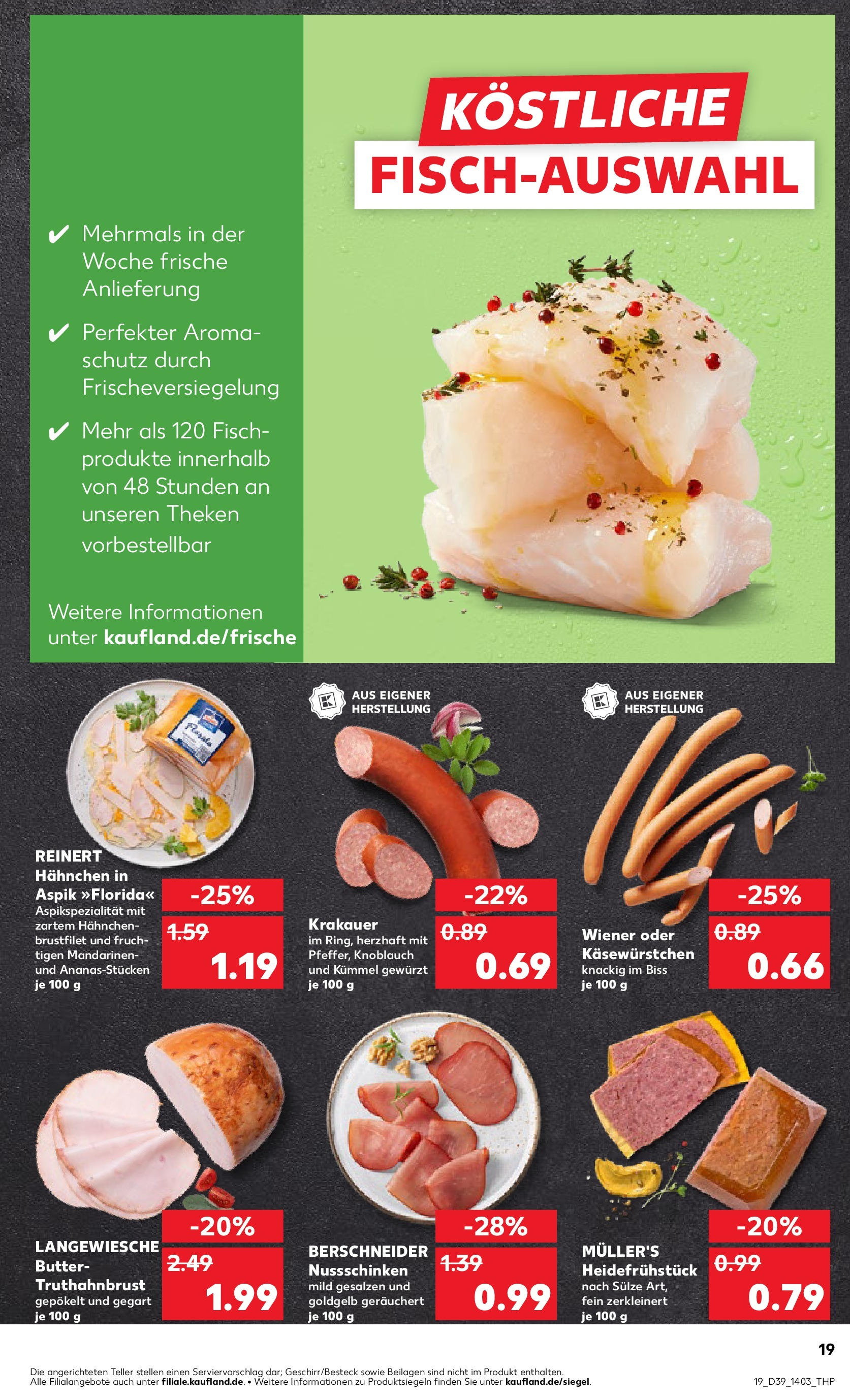 Prospekt Kaufland ab 24.09.2025 » Angebote Online zum Blättern | Seite: 19 | Produkte: Butter, Mandarinen, Fisch, Knoblauch