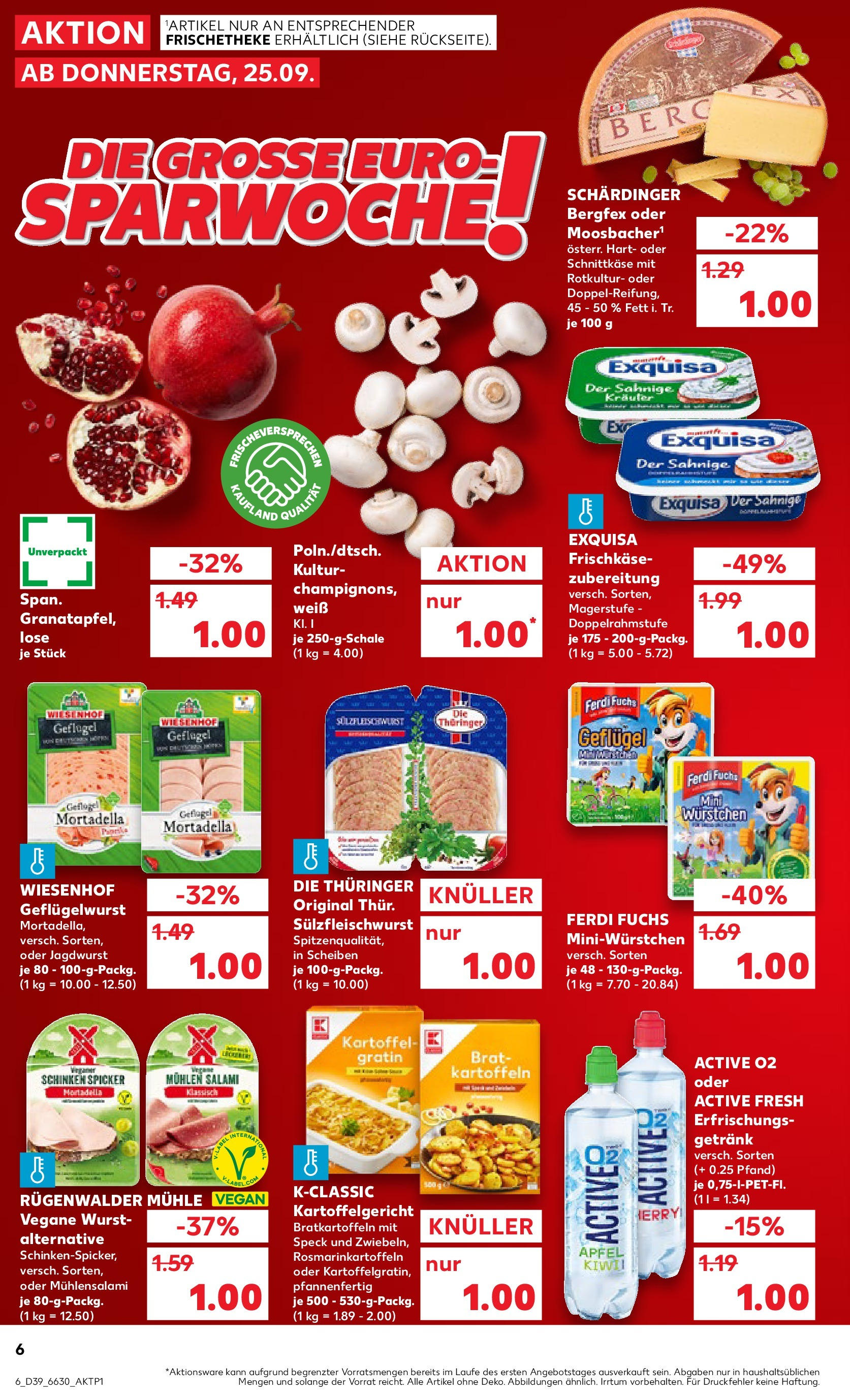 Prospekt Kaufland ab 24.09.2025 » Angebote Online zum Blättern | Seite: 6 | Produkte: Granatapfel, Kartoffeln, Wurst, Frischkase