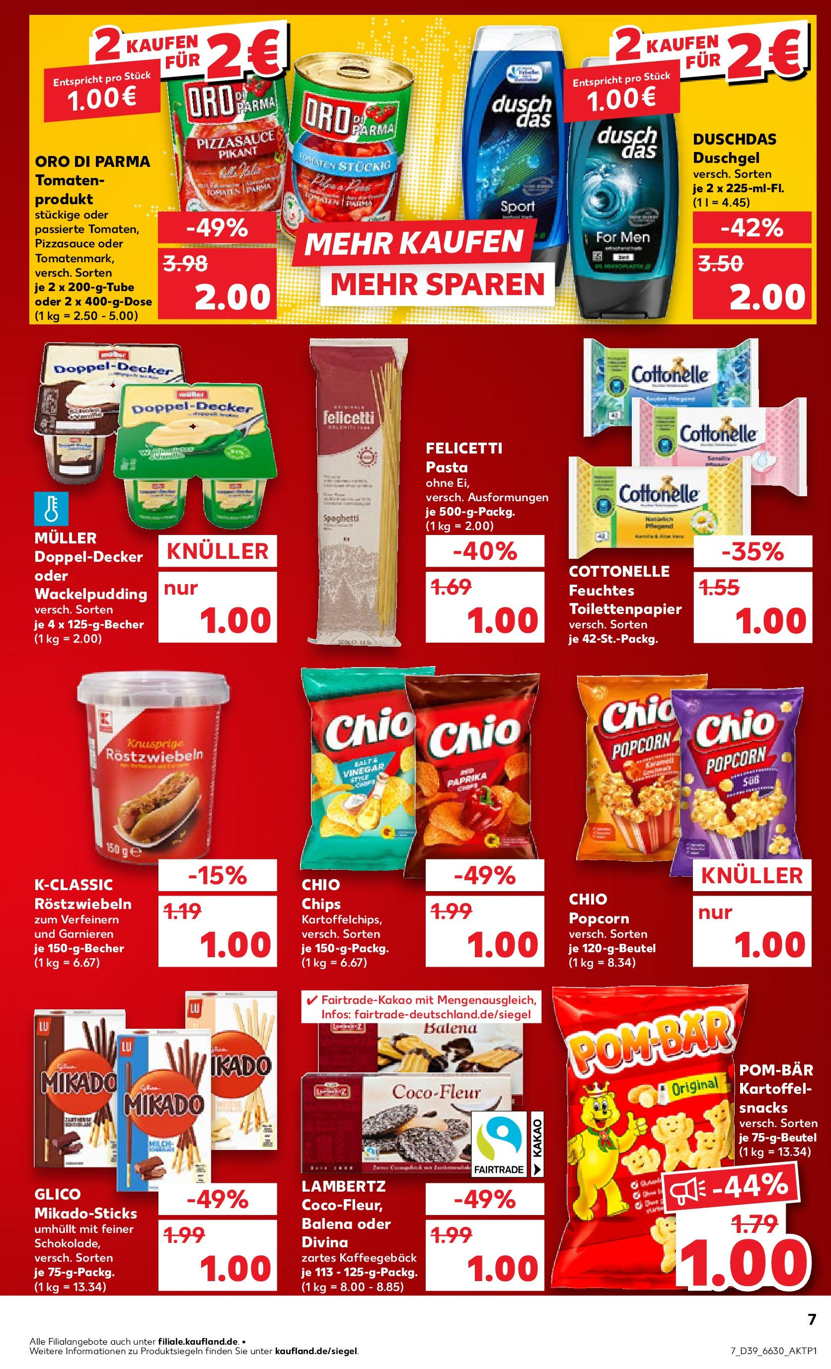 Prospekt Kaufland ab 24.09.2025 » Angebote Online zum Blättern | Seite: 7 | Produkte: Tomaten, POM-BÄR, Chips, Toilettenpapier