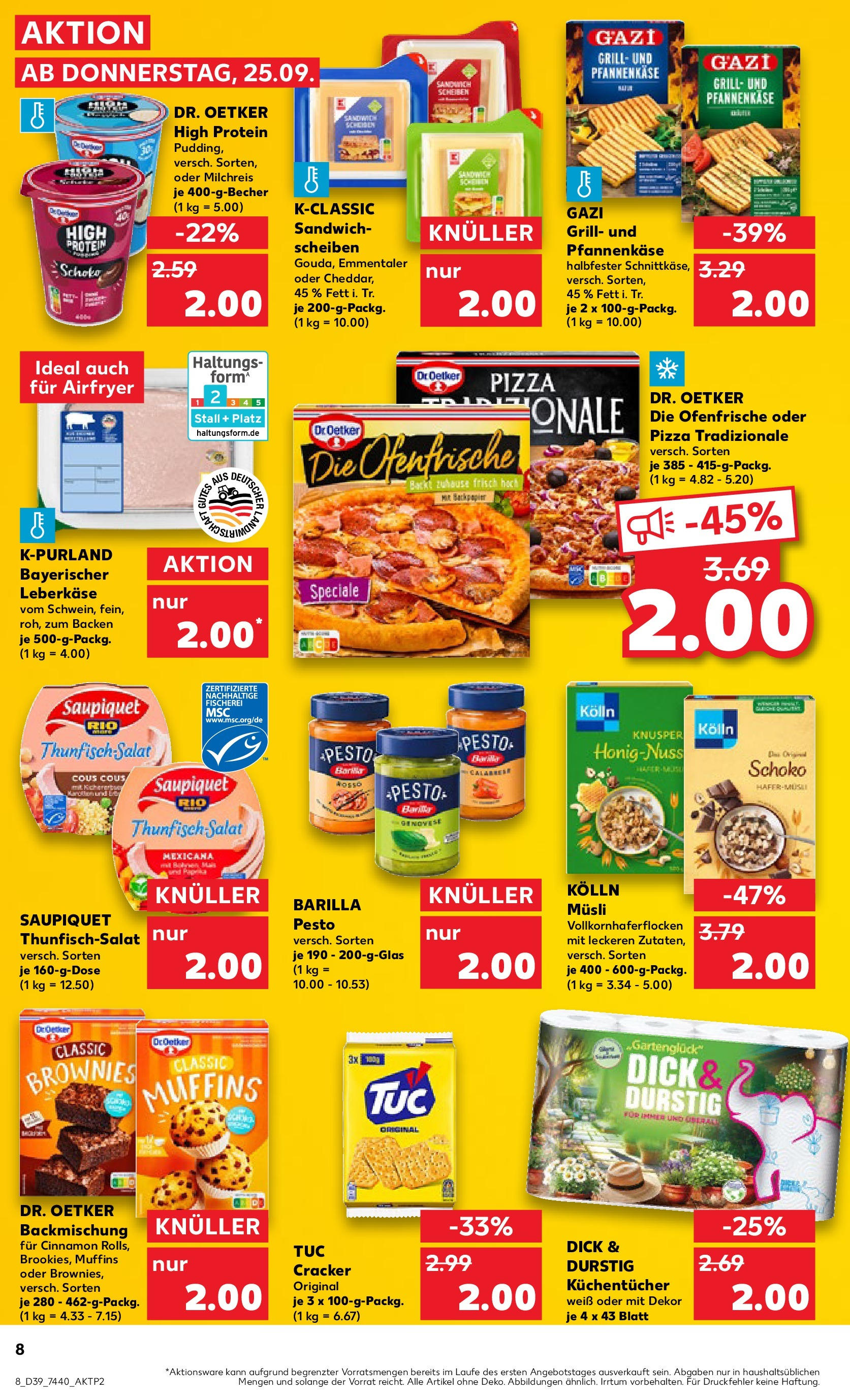 Prospekt Kaufland ab 24.09.2025 » Angebote Online zum Blättern | Seite: 8 | Produkte: Kolln, High protein pudding, Pudding, Salat