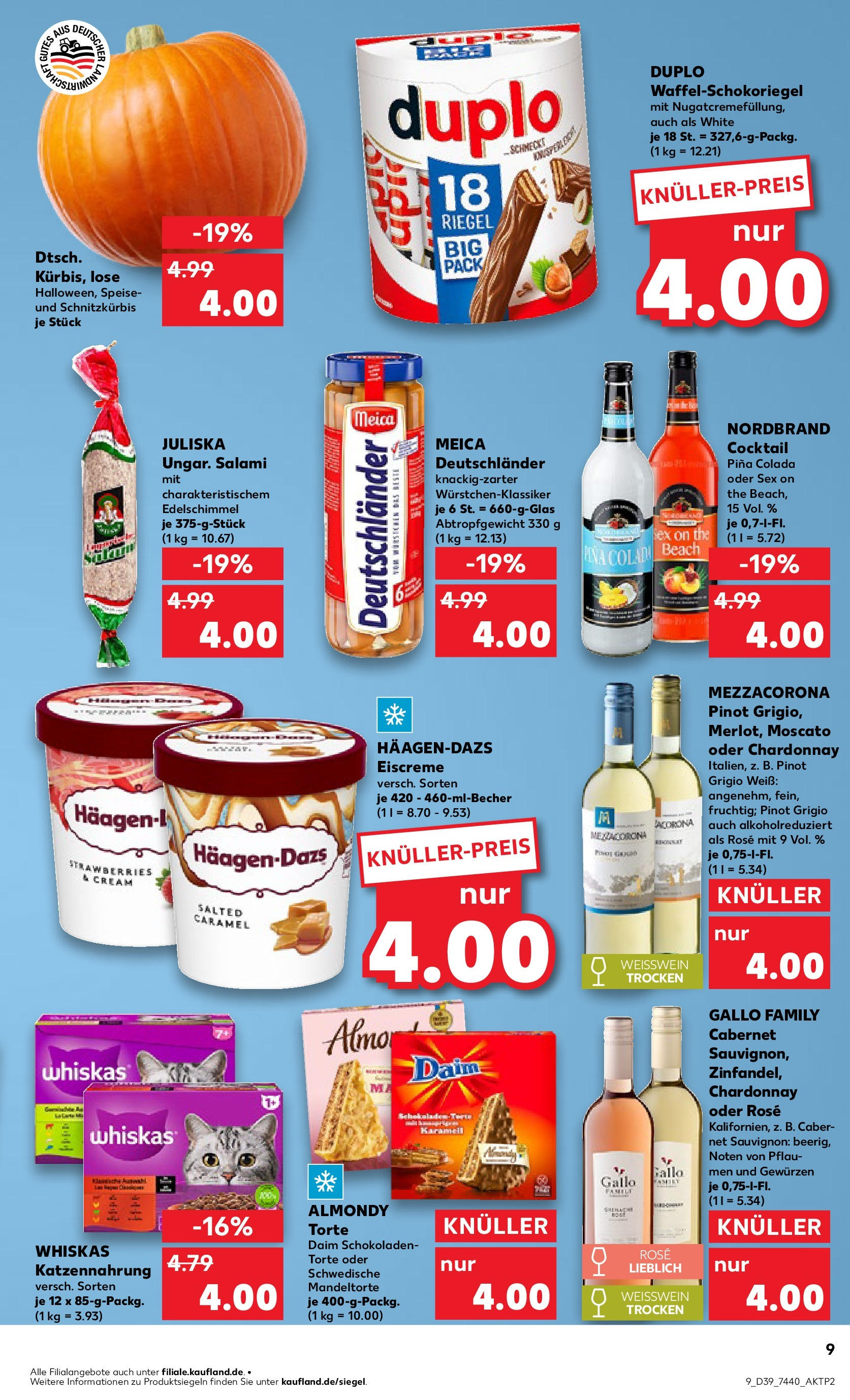 Prospekt Kaufland ab 24.09.2025 » Angebote Online zum Blättern | Seite: 9 | Produkte: Pflaumen, Weißwein, Meica, Whiskas