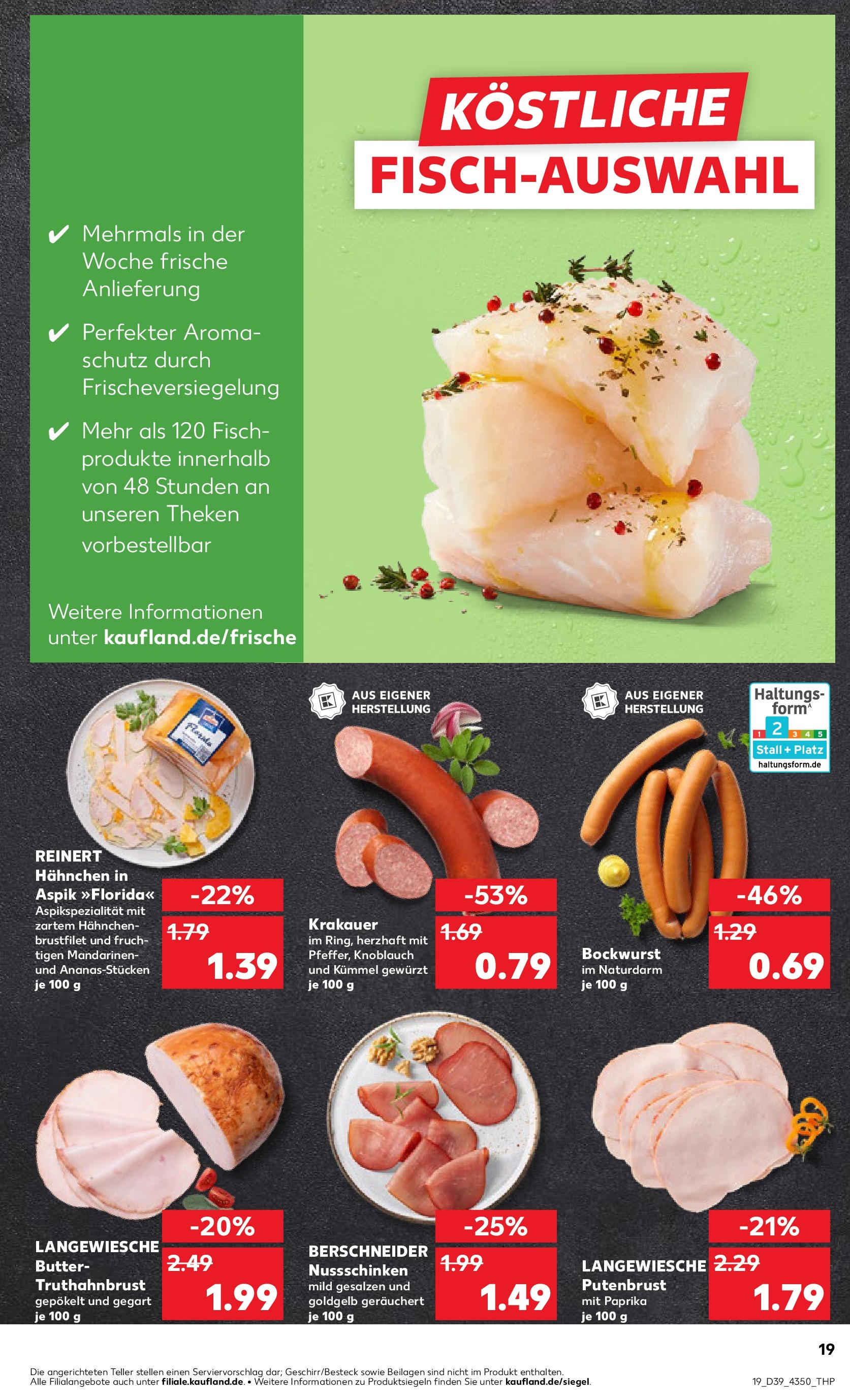 Prospekt Kaufland ab 25.09.2025 » Angebote Online zum Blättern | Seite: 19 | Produkte: Hahnchen, Mandarinen, Fisch, Paprika