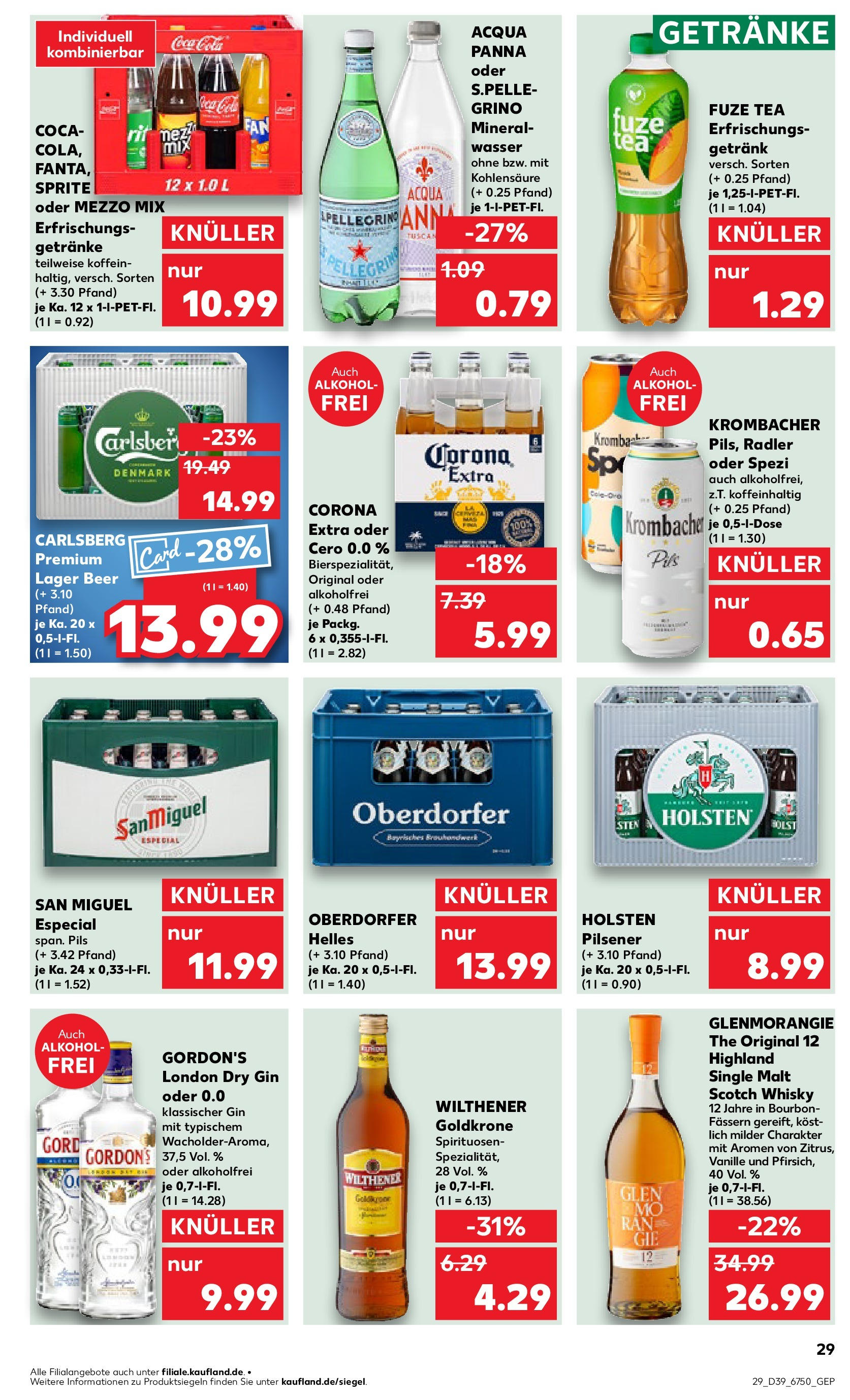 Prospekt Kaufland ab 24.09.2025 » Angebote Online zum Blättern | Seite: 29 | Produkte: Wilthener, Radler, Wasser, Bourbon