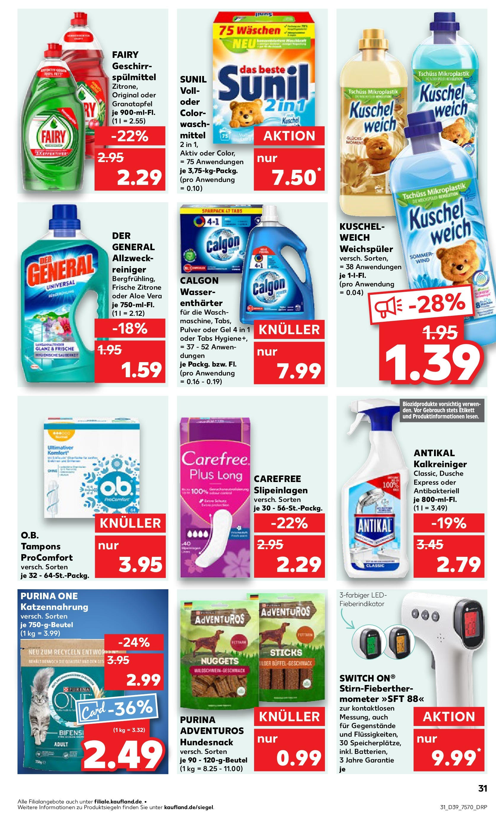 Prospekt Kaufland ab 25.09.2025 » Angebote Online zum Blättern | Seite: 31 | Produkte: Purina one, Thermometer, Wasser, Weichspüler
