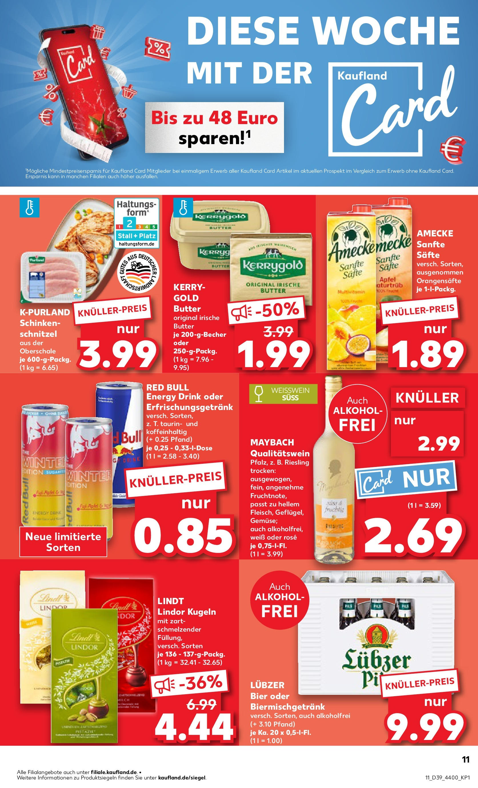 Prospekt Kaufland ab 25.09.2025 » Angebote Online zum Blättern | Seite: 11 | Produkte: Red bull, Energy, Butter, Lubzer