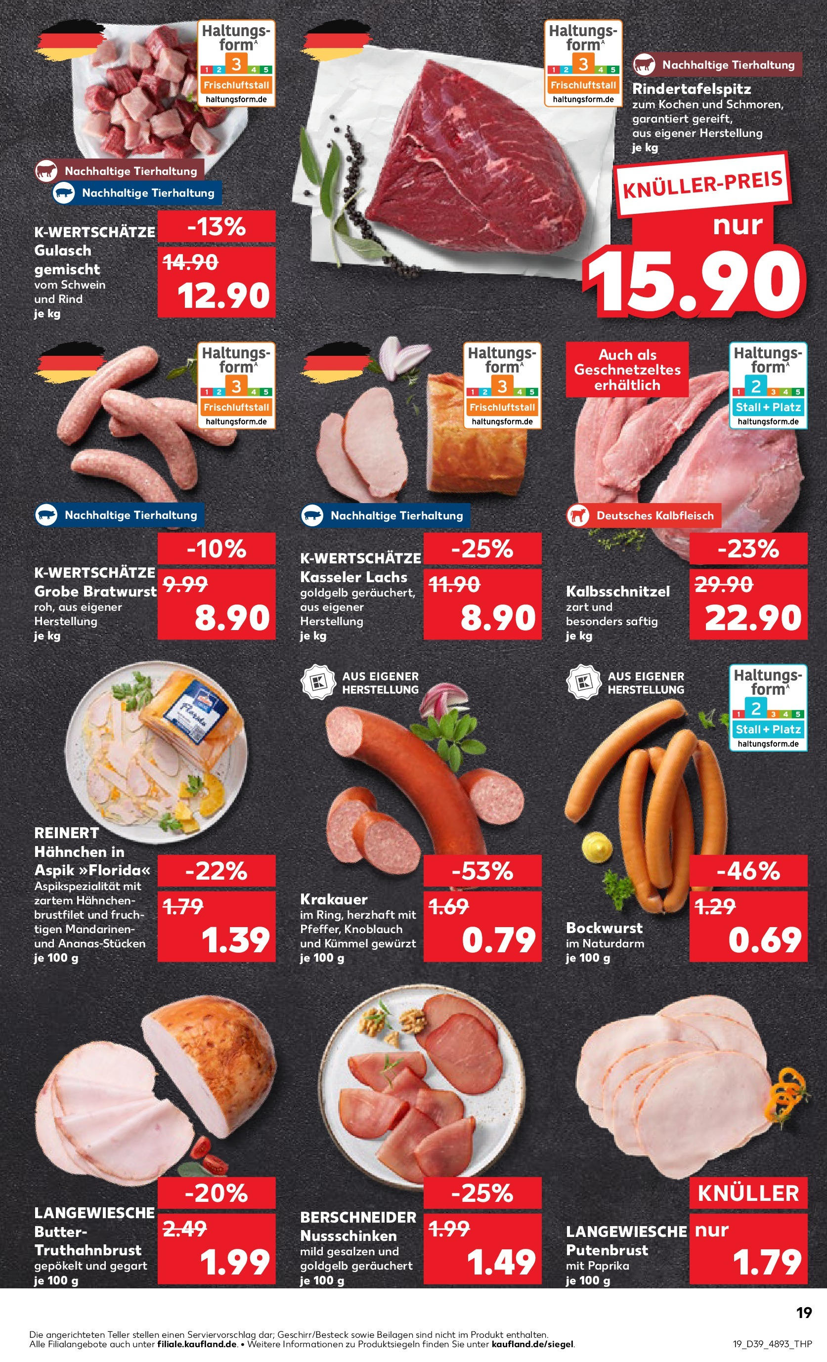 Prospekt Kaufland ab 25.09.2025 » Angebote Online zum Blättern | Seite: 19 | Produkte: Hahnchen, Butter, Bratwurst, Paprika