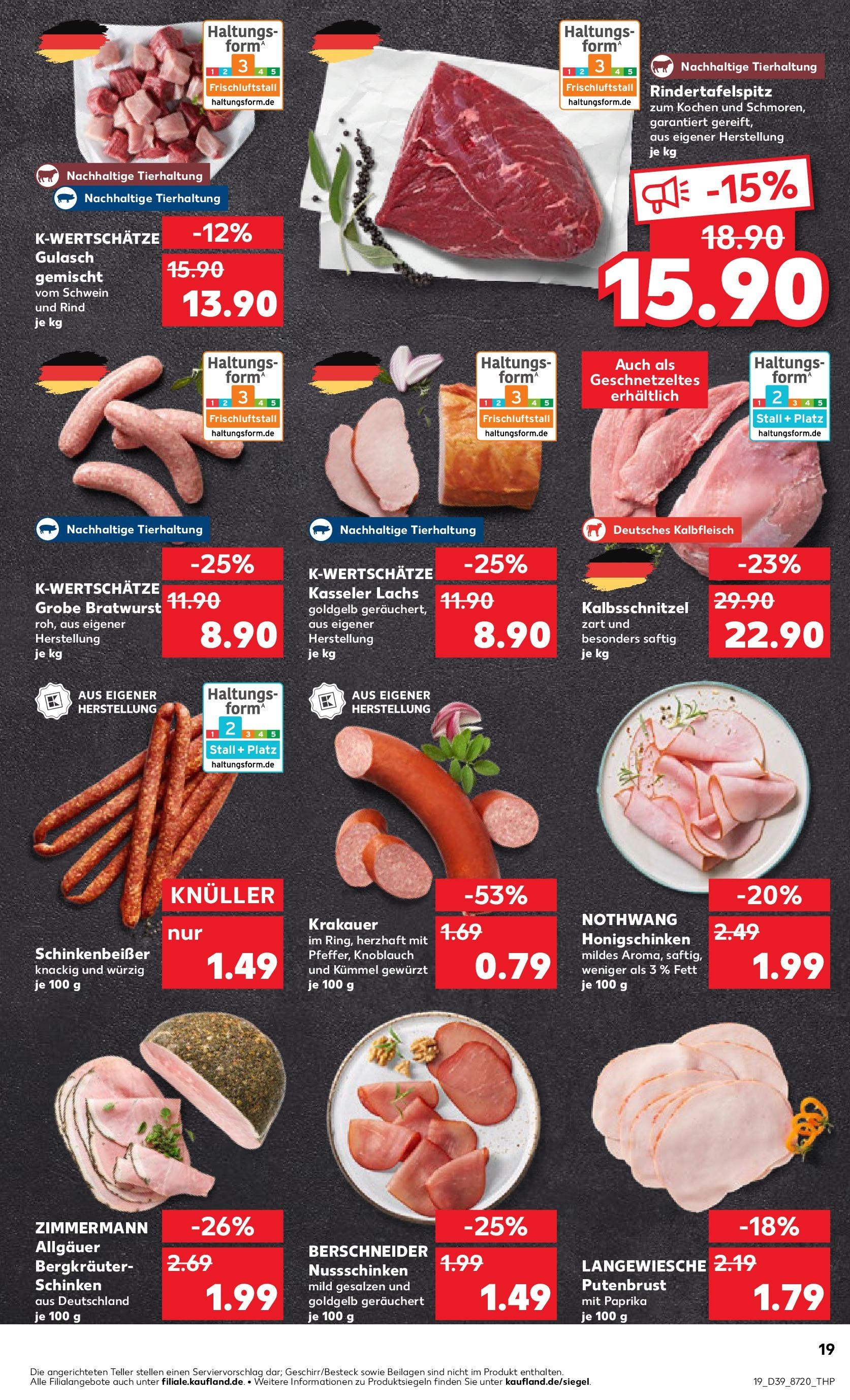 Prospekt Kaufland ab 25.09.2025 » Angebote Online zum Blättern | Seite: 19 | Produkte: Paprika, Gulasch, Knoblauch, Schinken