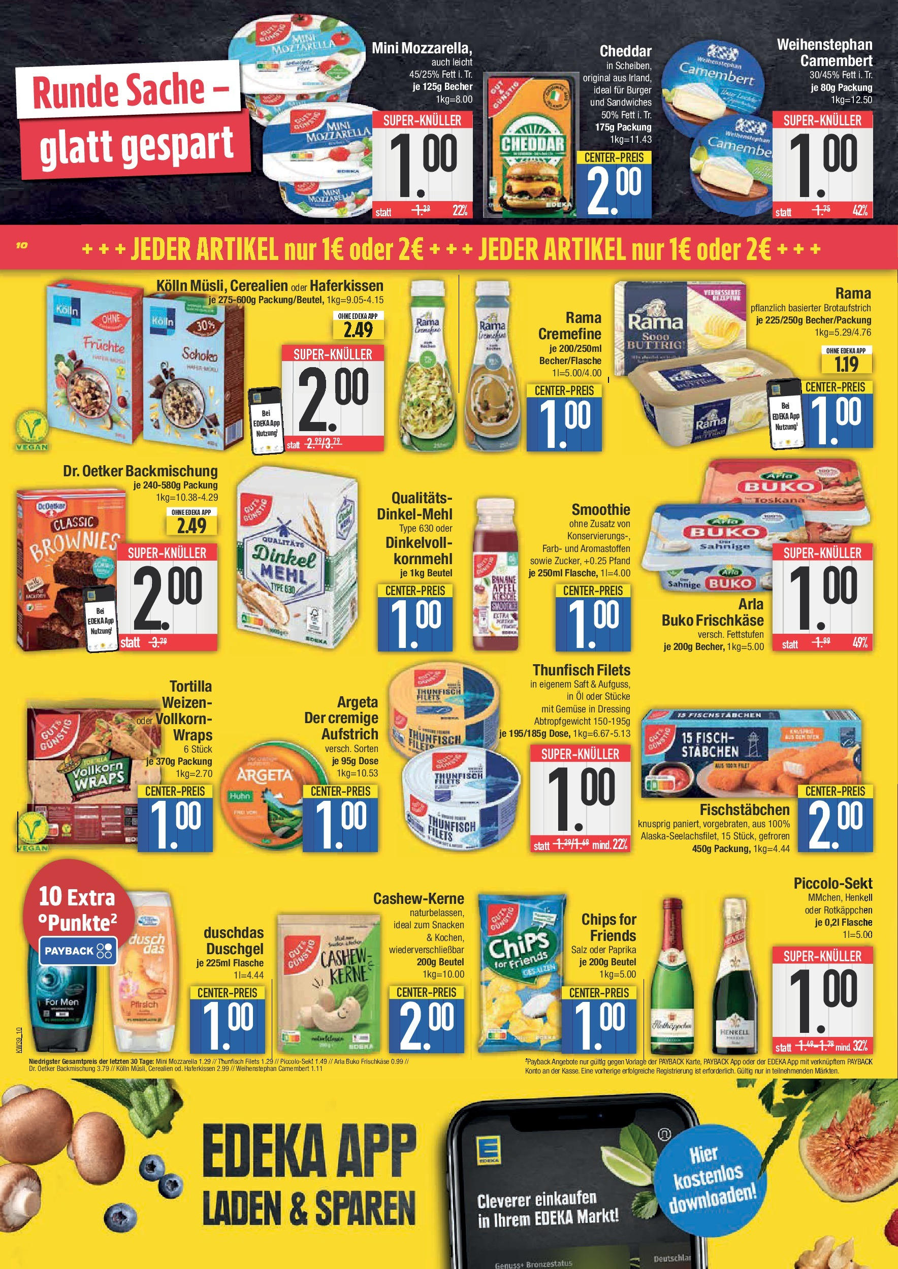 Edeka prospekt Krumbach	 (ab 21.09.2025) » Angebote Online | Seite: 10 | Produkte: Mehl, Fischstabchen, Duschdas, Shower Gel