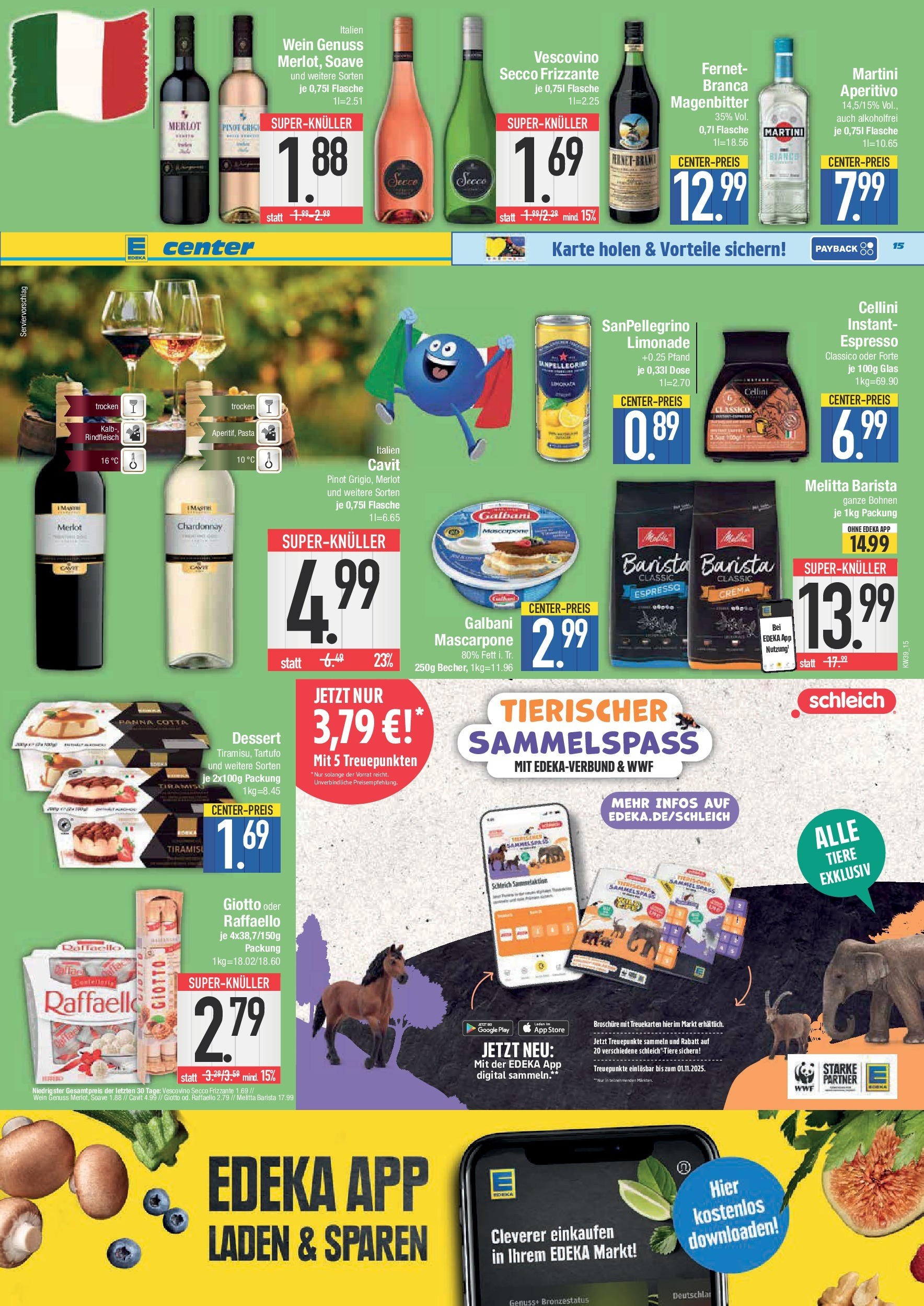 Edeka prospekt Krumbach	 (ab 21.09.2025) » Angebote Online | Seite: 15 | Produkte: Raffaello, Melitta, Merlot, Wein