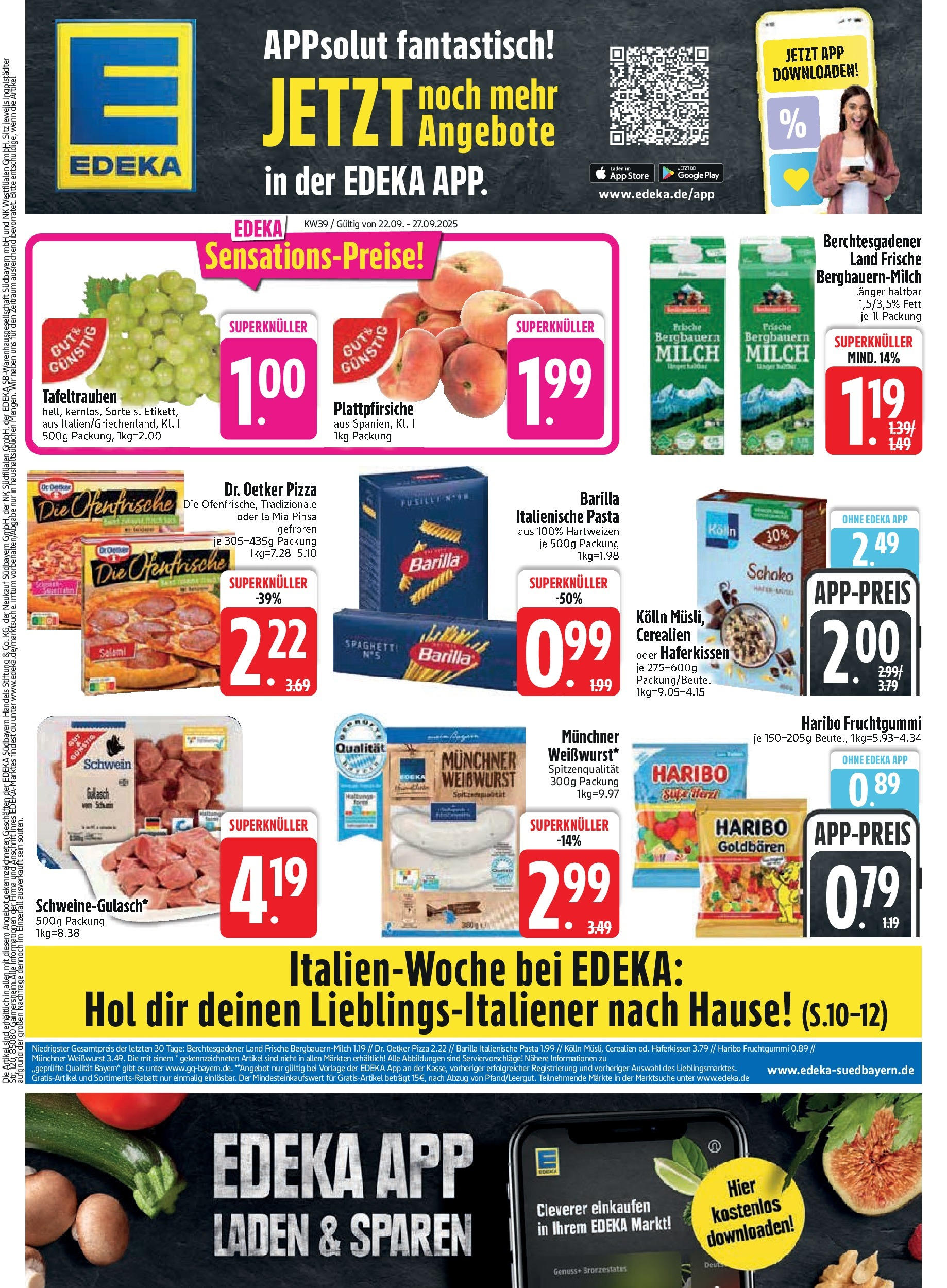 Edeka prospekt Bodenwöhr	 (ab 21.09.2025) » Angebote Online | Seite: 3 | Produkte: Haribo, Ofenfrische, Gulasch, Pasta