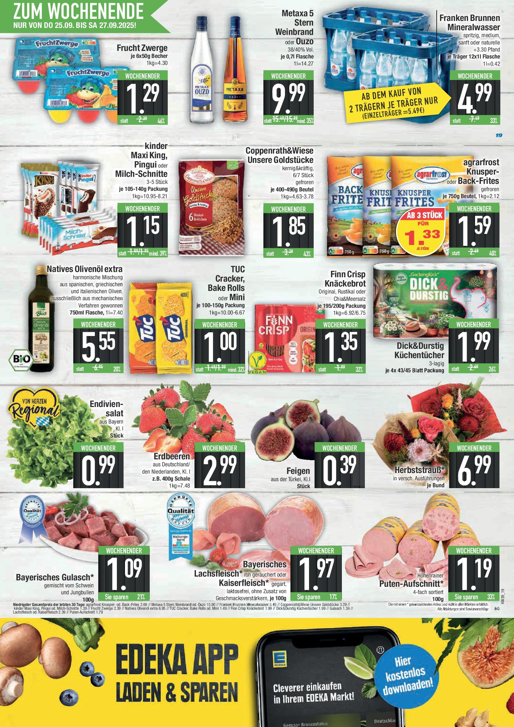 Edeka prospekt Krumbach	 (ab 21.09.2025) » Angebote Online | Seite: 23 | Produkte: Milch, Metaxa, Gulasch, Erdbeeren