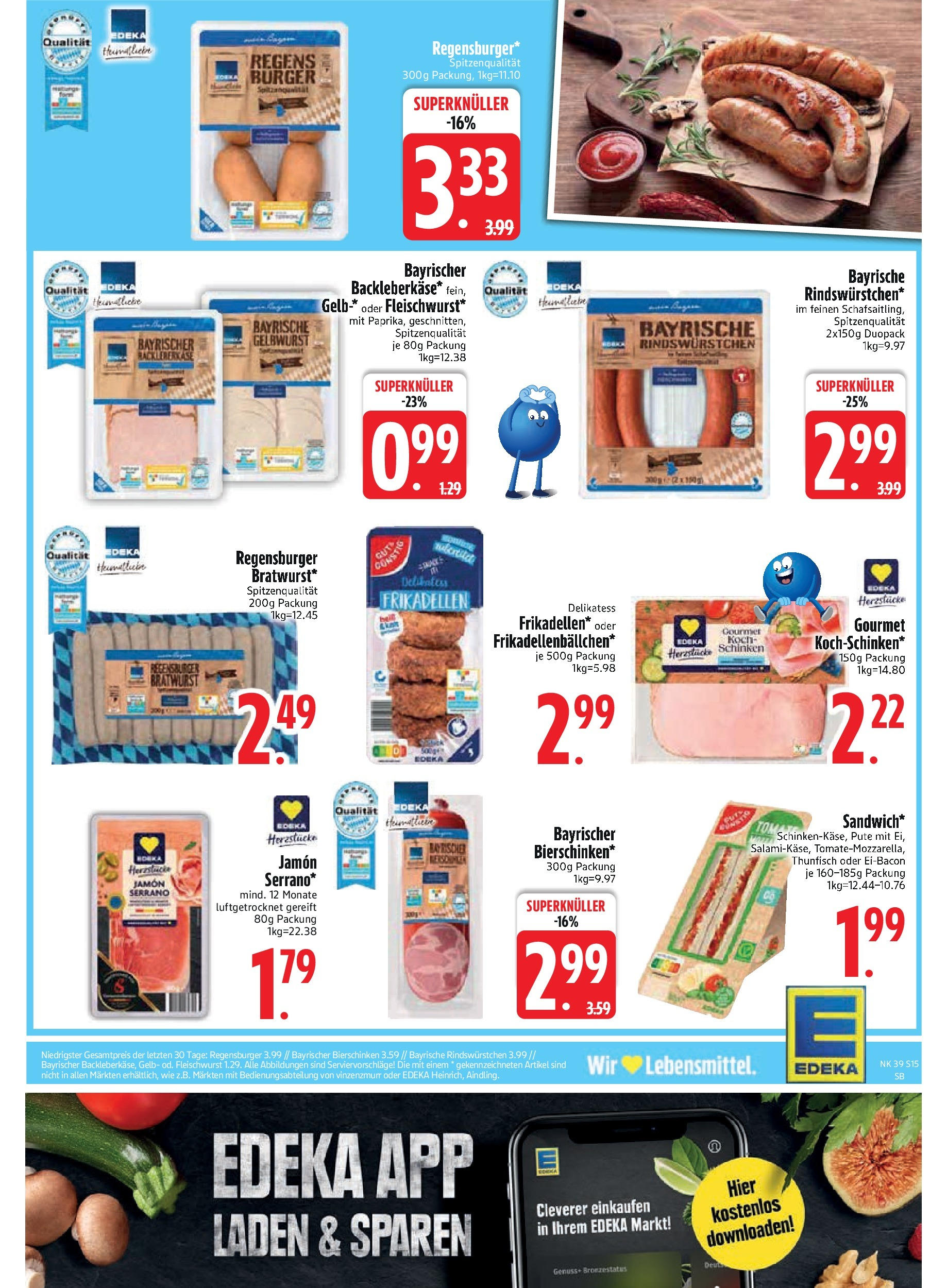 Edeka prospekt Bodenwöhr	 (ab 21.09.2025) » Angebote Online | Seite: 17 | Produkte: Thunfisch, Bratwurst, Burger, Schinken