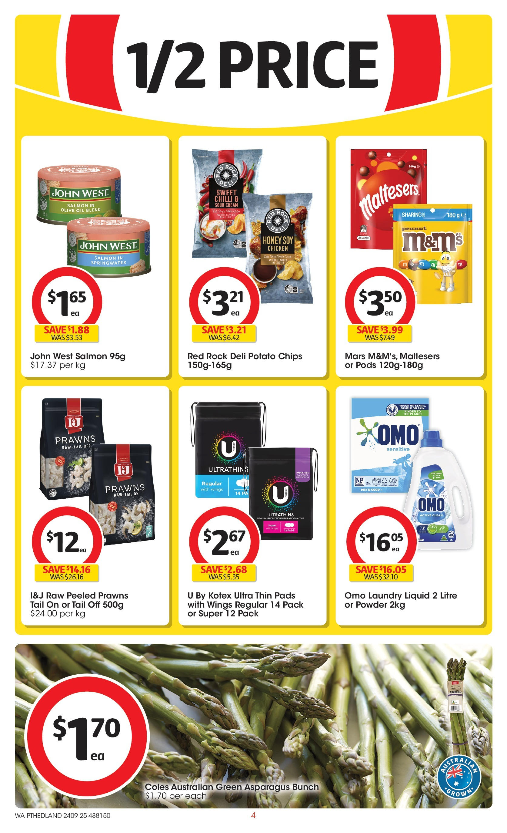 ﻿﻿Coles catalogue valid from 24/09/2025 > Online Australia | Page: 4 | Products: Powder, Olive oil, Prawns, Cream