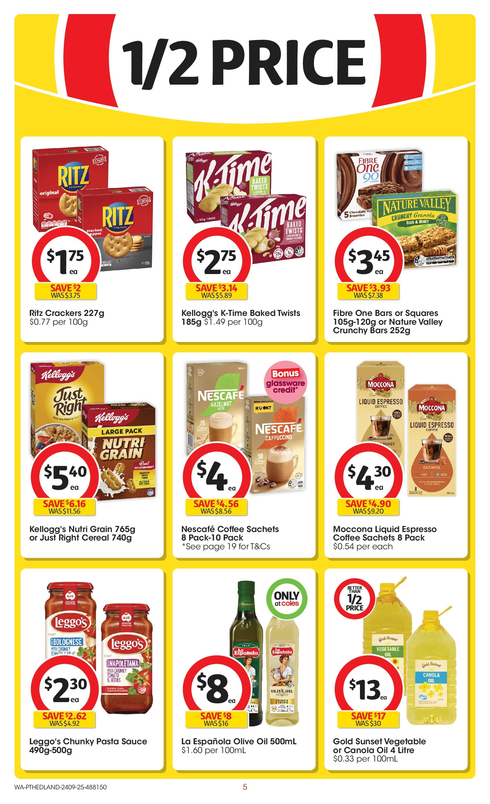 ﻿﻿Coles catalogue valid from 24/09/2025 > Online Australia | Page: 5 | Products: Chocolate, Granola, Moccona, Iron