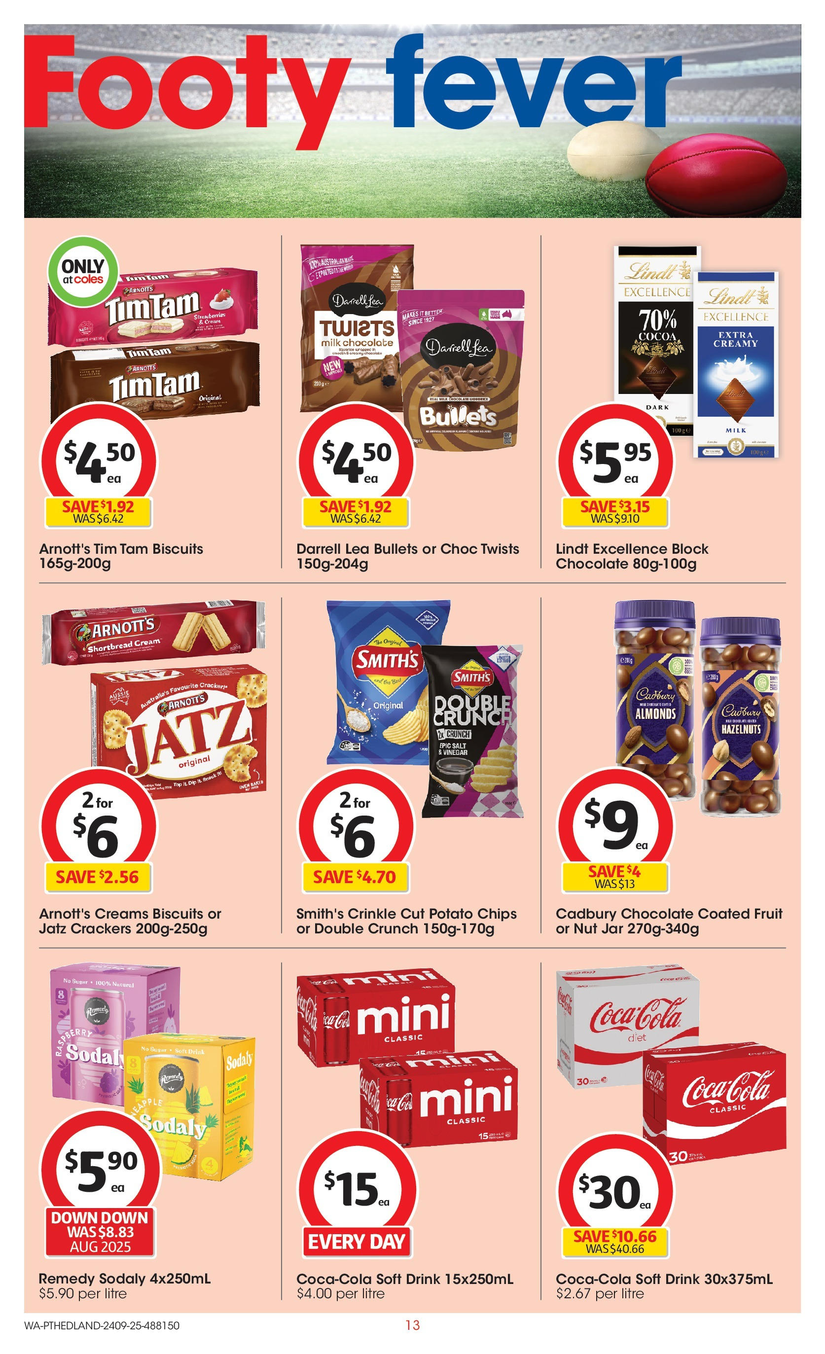 ﻿﻿Coles catalogue valid from 24/09/2025 > Online Australia | Page: 13 | Products: Almonds, Crackers, Chips, Cream