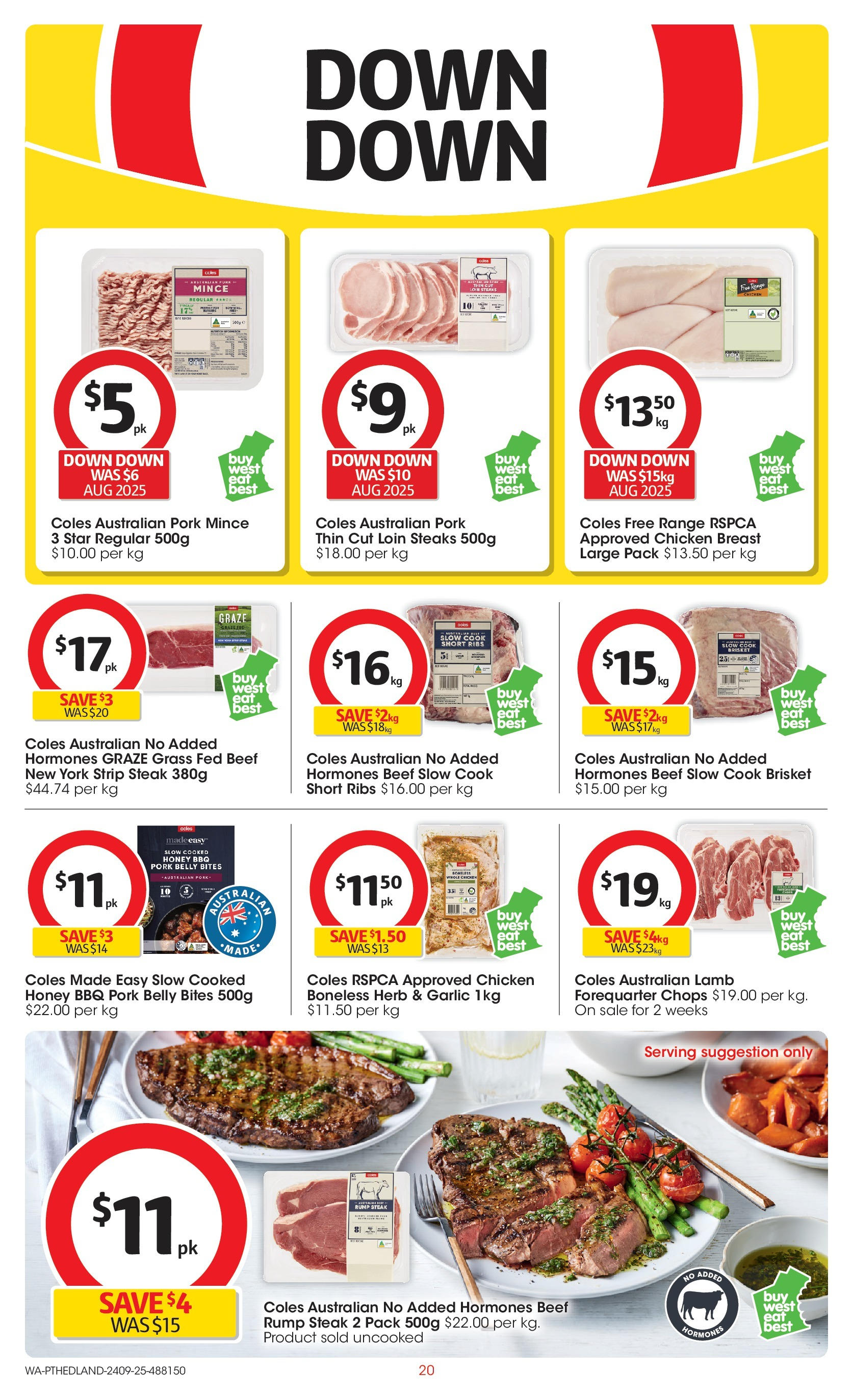 ﻿﻿Coles catalogue valid from 24/09/2025 > Online Australia | Page: 20 | Products: Grass, Honey, Pork, Beef