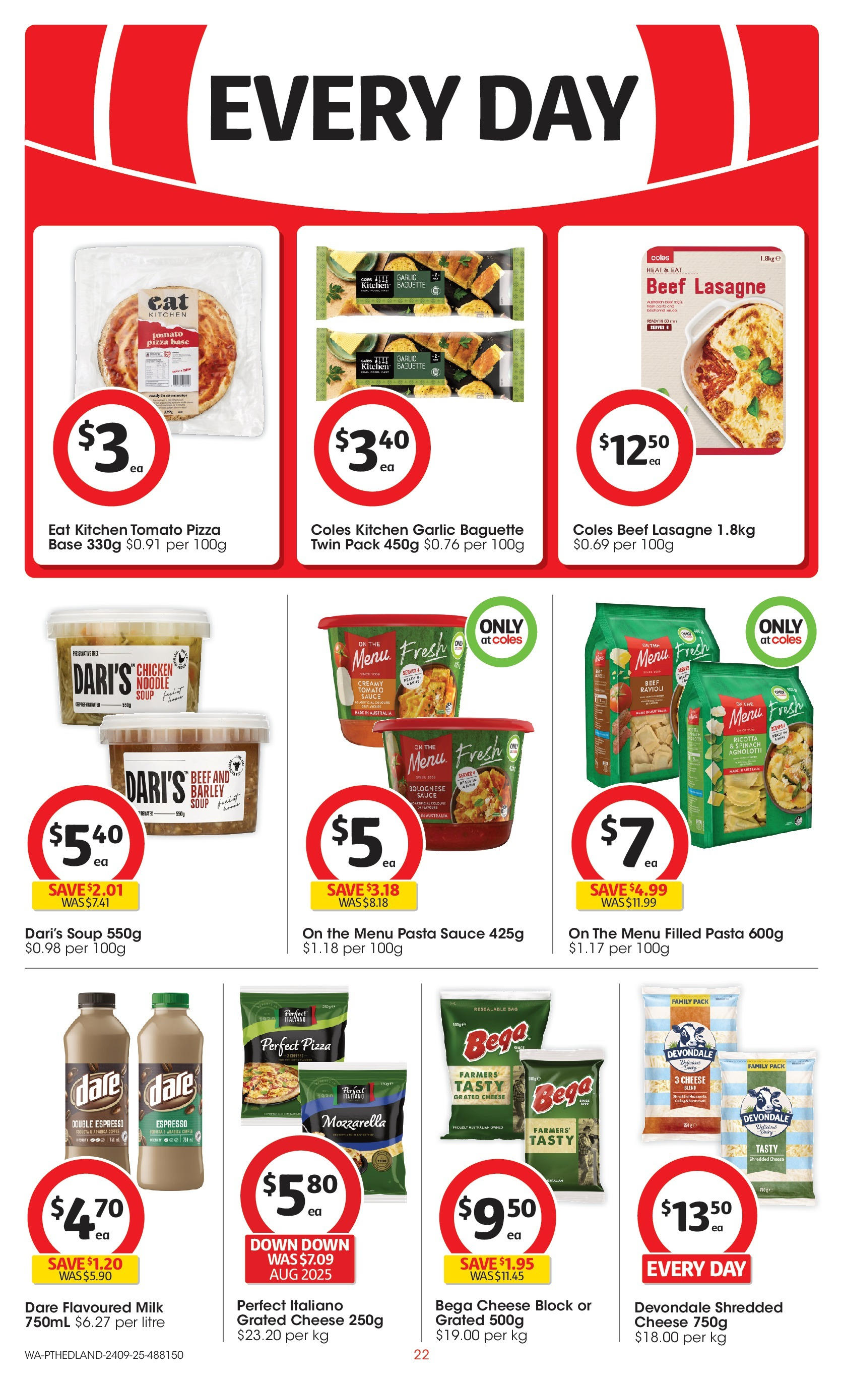 ﻿﻿Coles catalogue valid from 24/09/2025 > Online Australia | Page: 22 | Products: Pizza, Beef, Pasta, Garlic