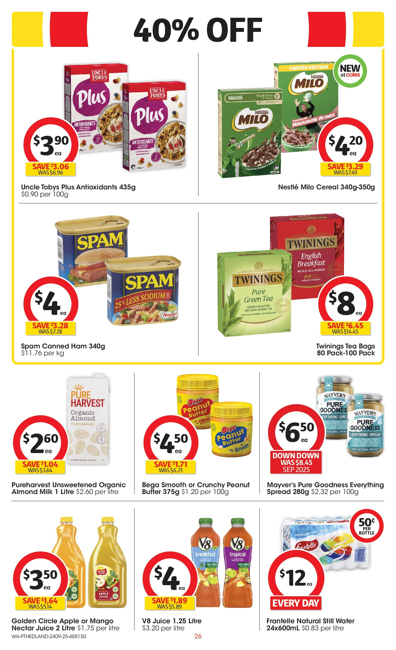 ﻿﻿Coles catalogue valid from 24/09/2025 > Online Australia | Page: 26 | Products: Butter, Juice, Cereal, Mango