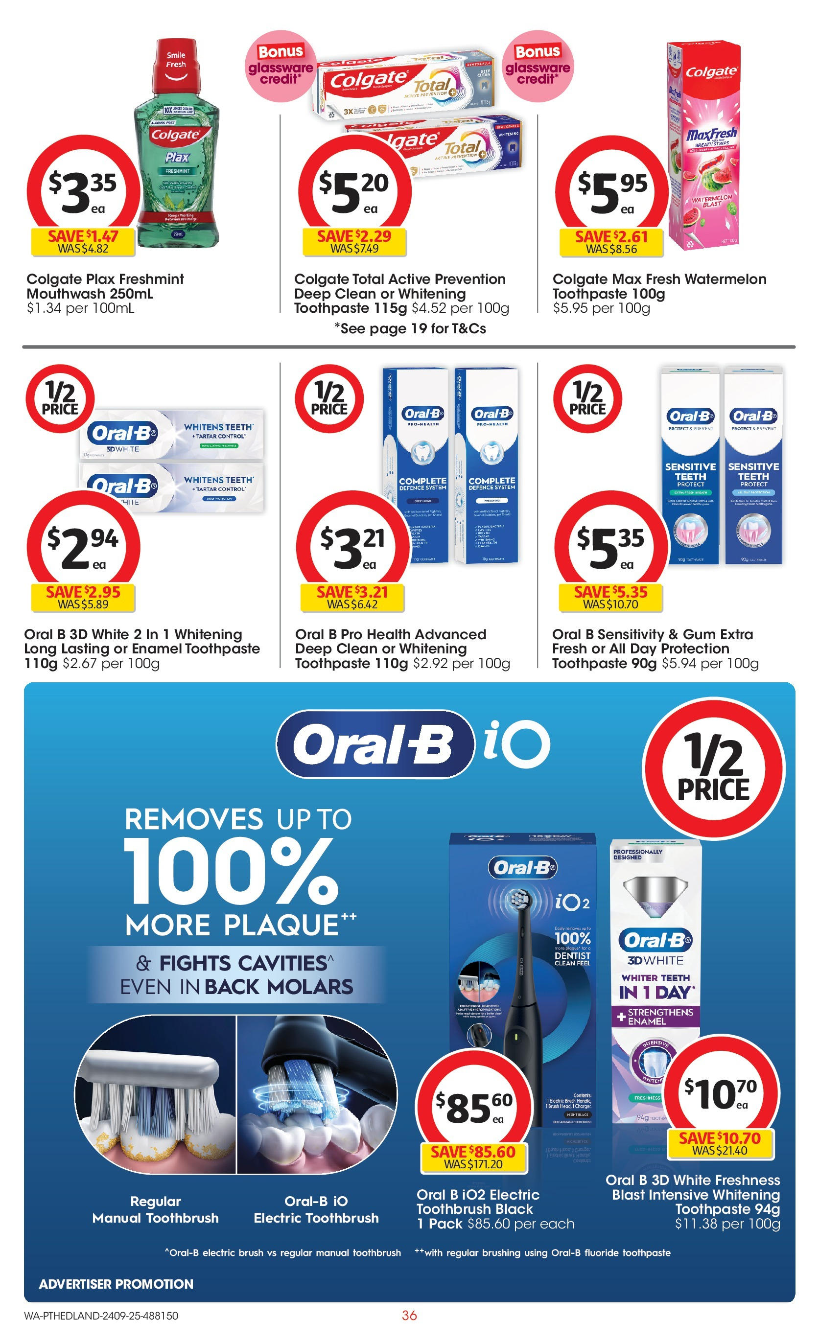 ﻿﻿Coles catalogue valid from 24/09/2025 > Online Australia | Page: 36 | Products: Gum, Glassware, Toothbrush, Watermelon
