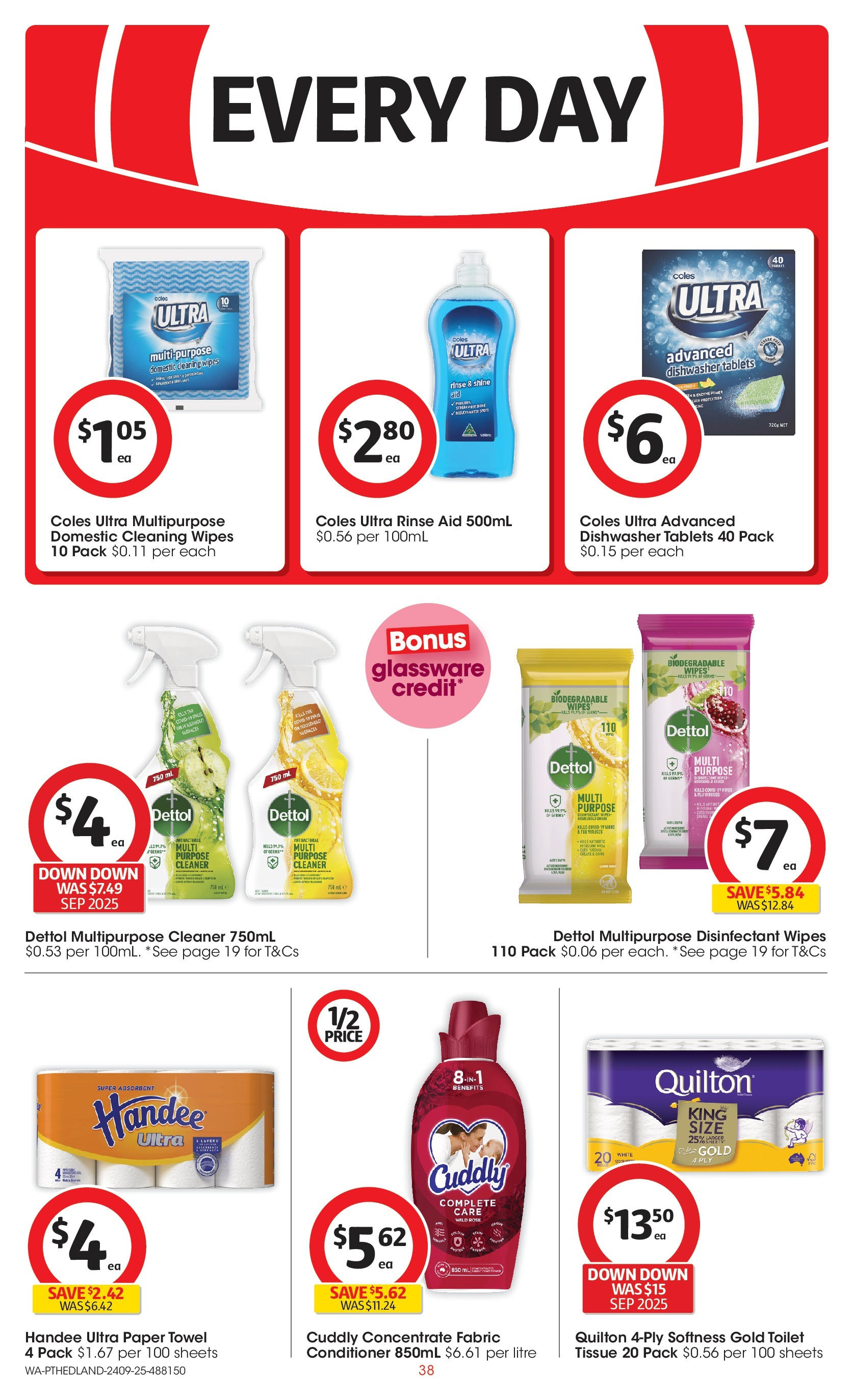 ﻿﻿Coles catalogue valid from 24/09/2025 > Online Australia | Page: 38 | Products: Cleaner, Glassware, Domestic, Dishwasher