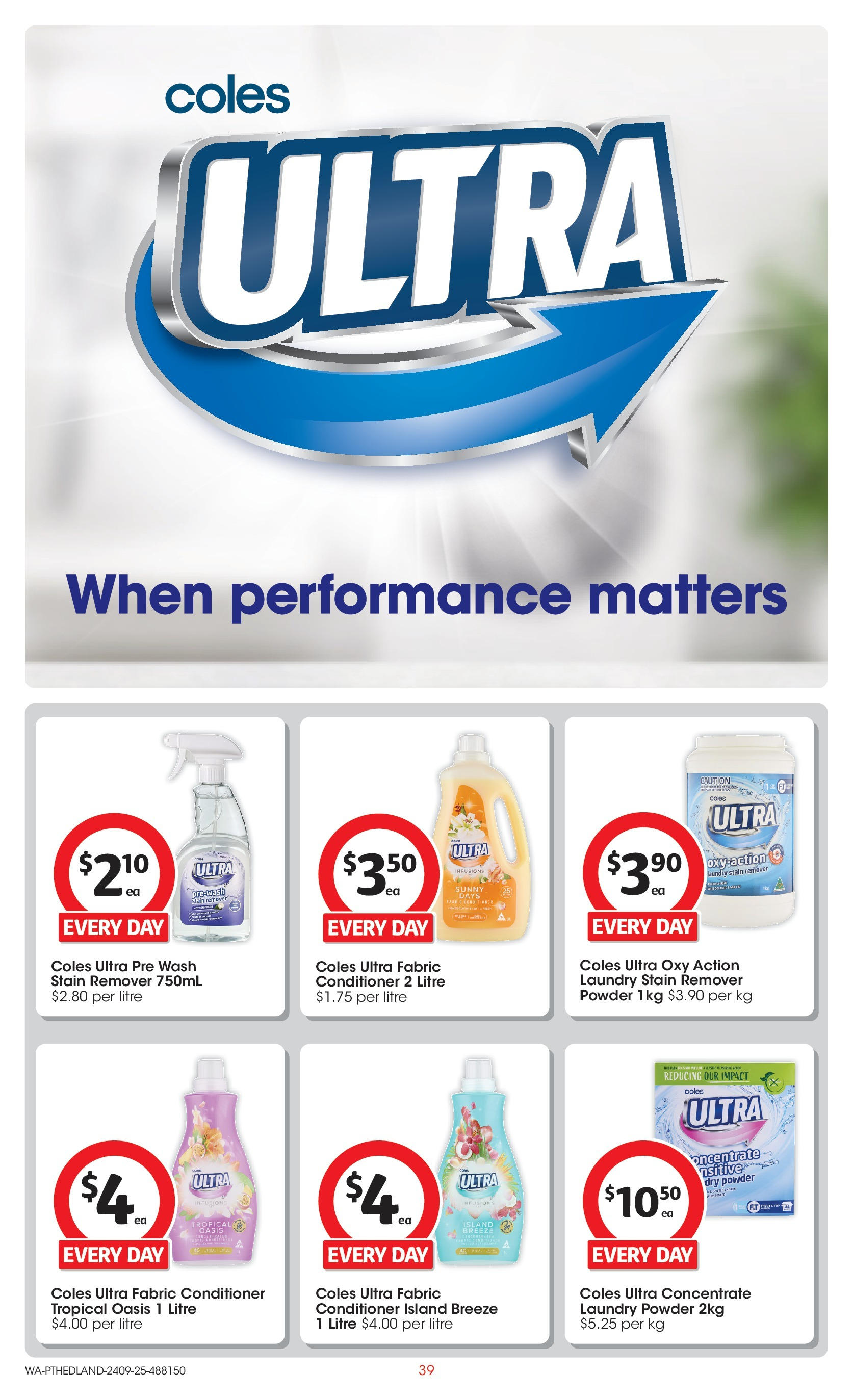 ﻿﻿Coles catalogue valid from 24/09/2025 > Online Australia | Page: 39 | Products: Powder, Conditioner, Stain remover, Laundry